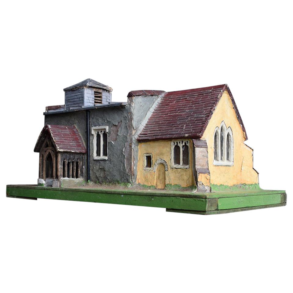 English Folk Art Church Model For Sale