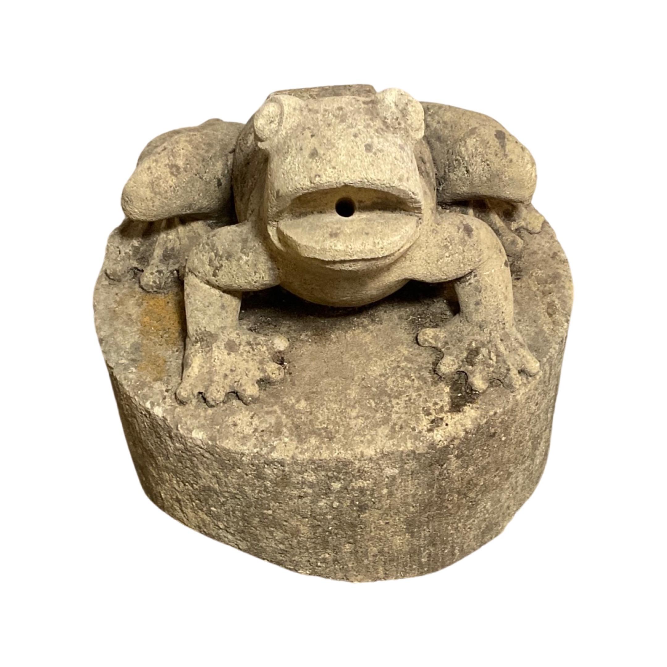 English Fountain Carved Frog Head For Sale 1