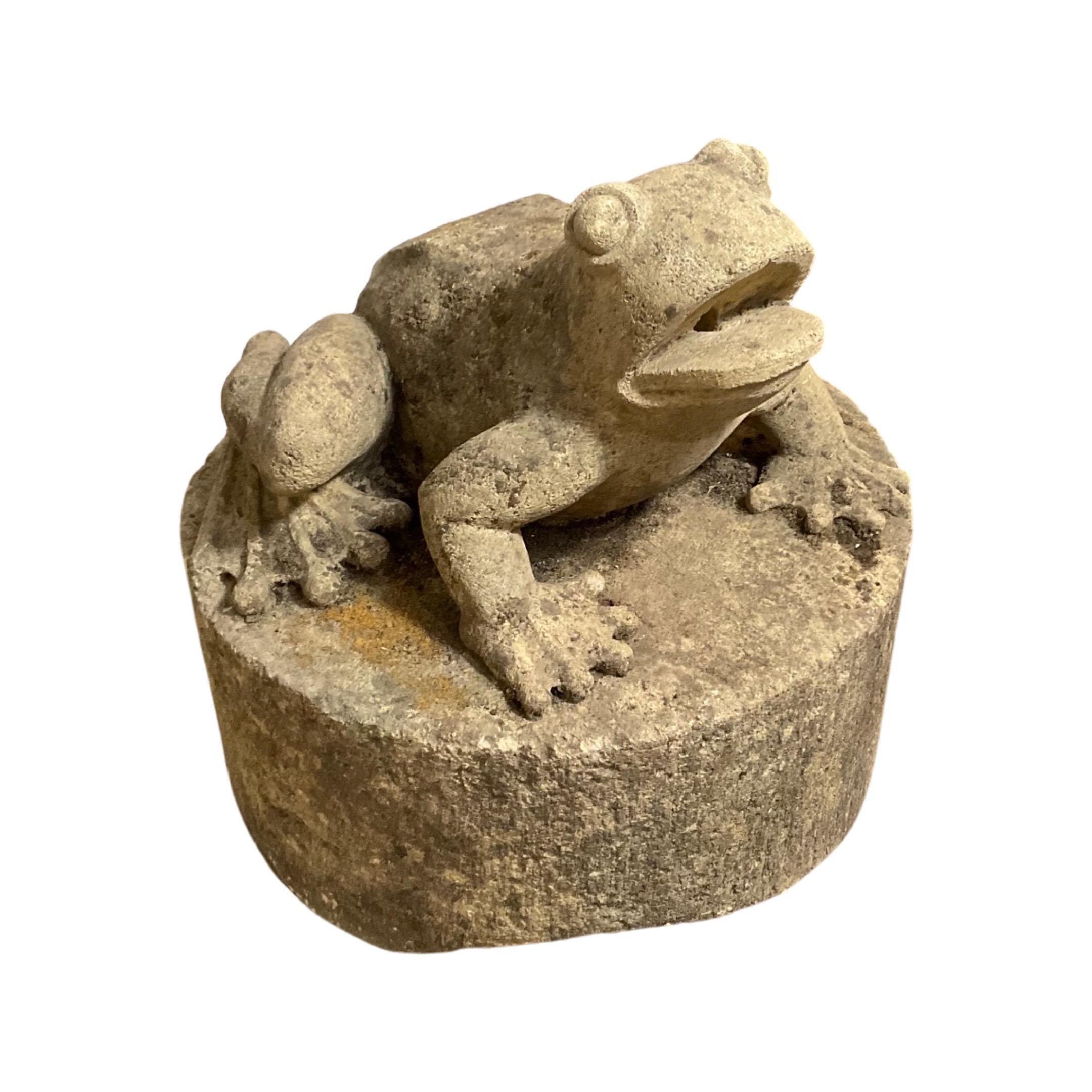 English Fountain Carved Frog Head For Sale 2