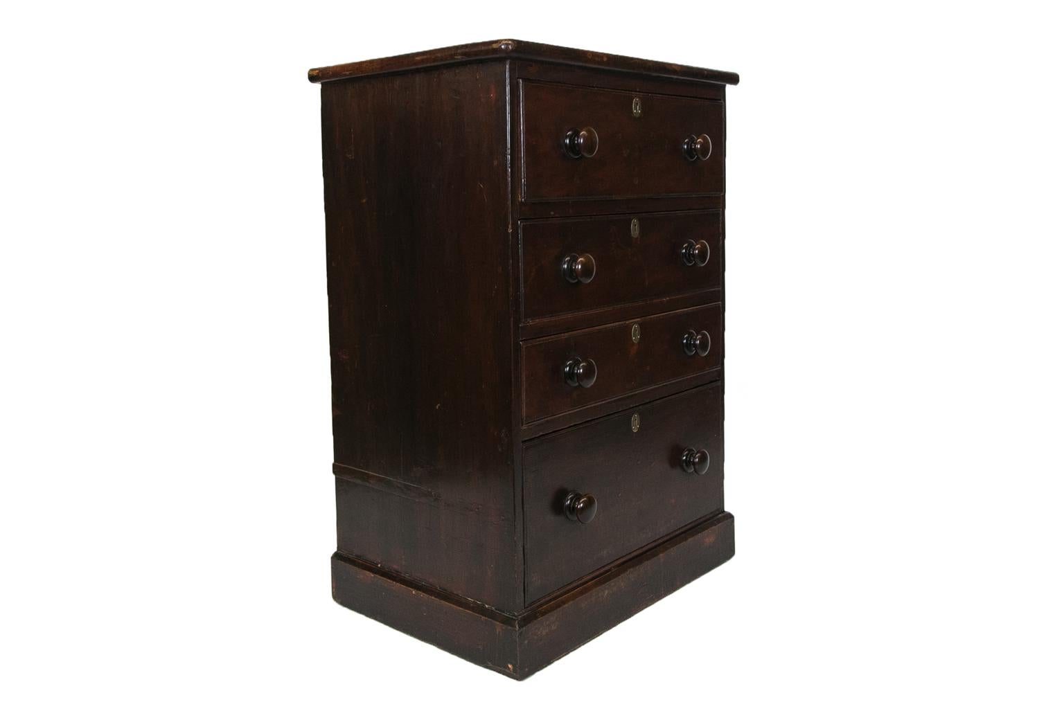 English Four Drawer Faux Painted Pine Chest 2