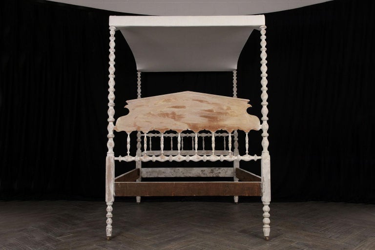 English FourPoster Painted Tester Bed, circa 1880 at 1stDibs