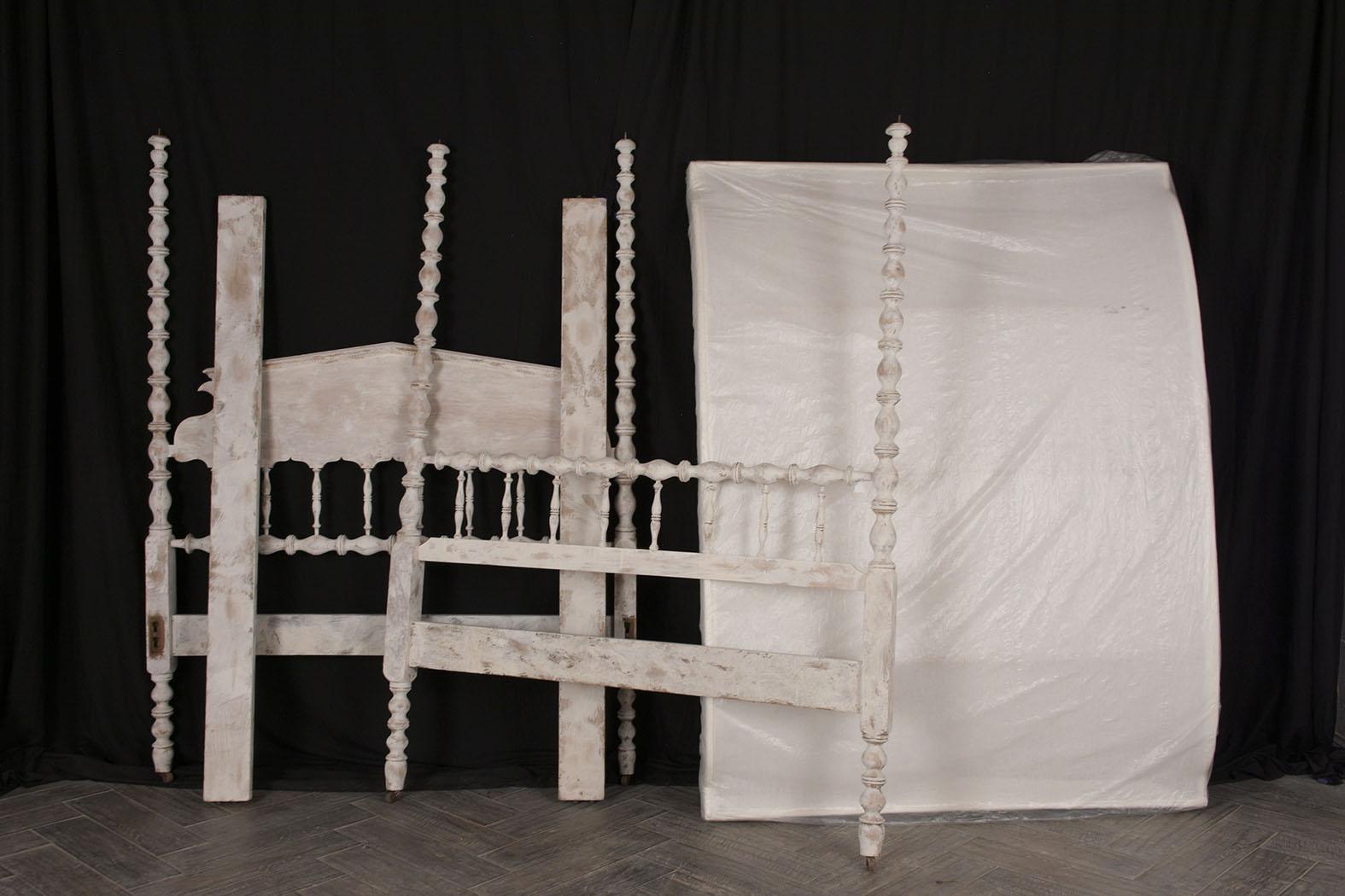 English Four-Poster Painted Tester Bed, circa 1880 9