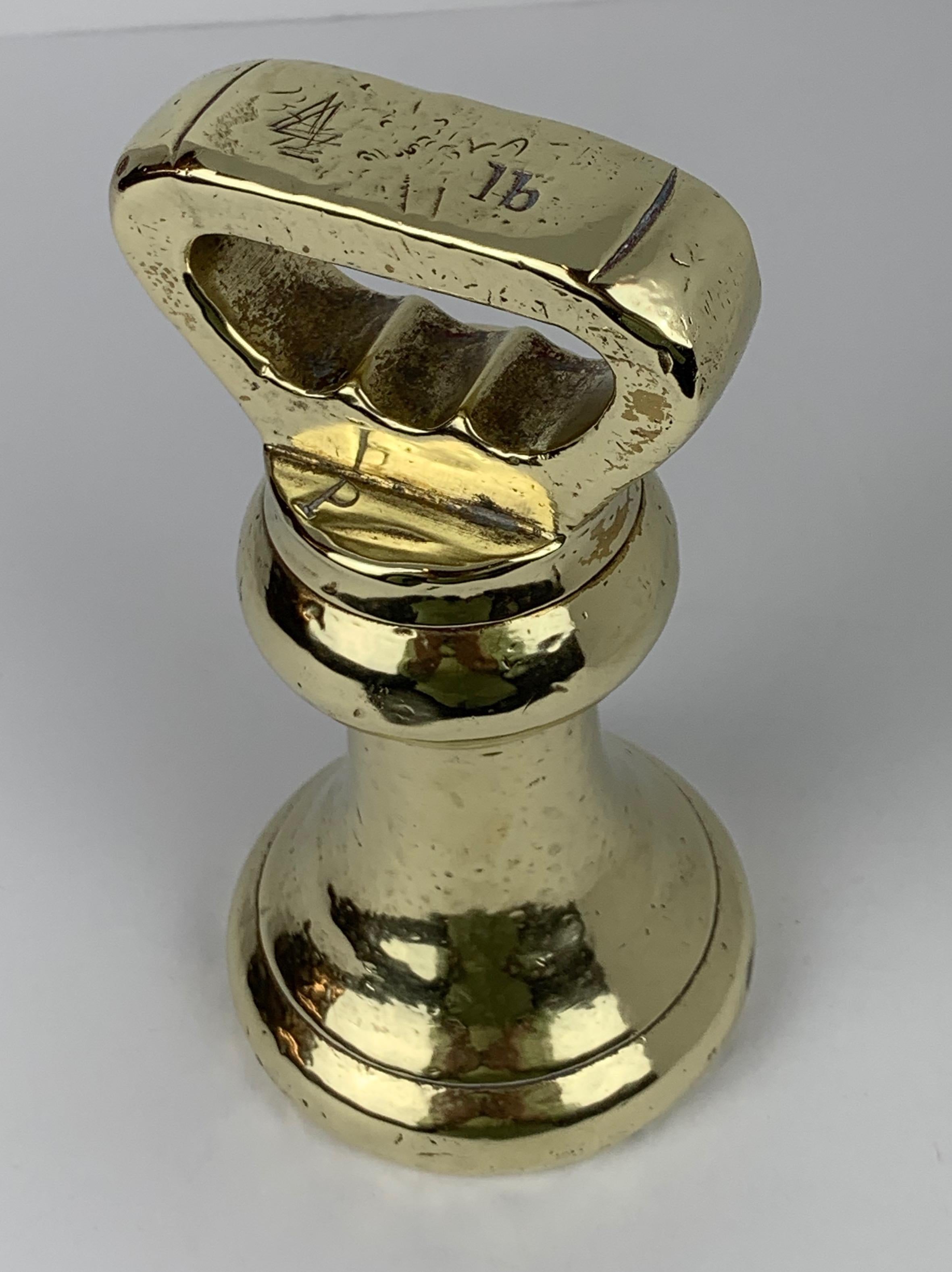 British Colonial English 19th Century Four Pound Solid Brass Bell Weight-