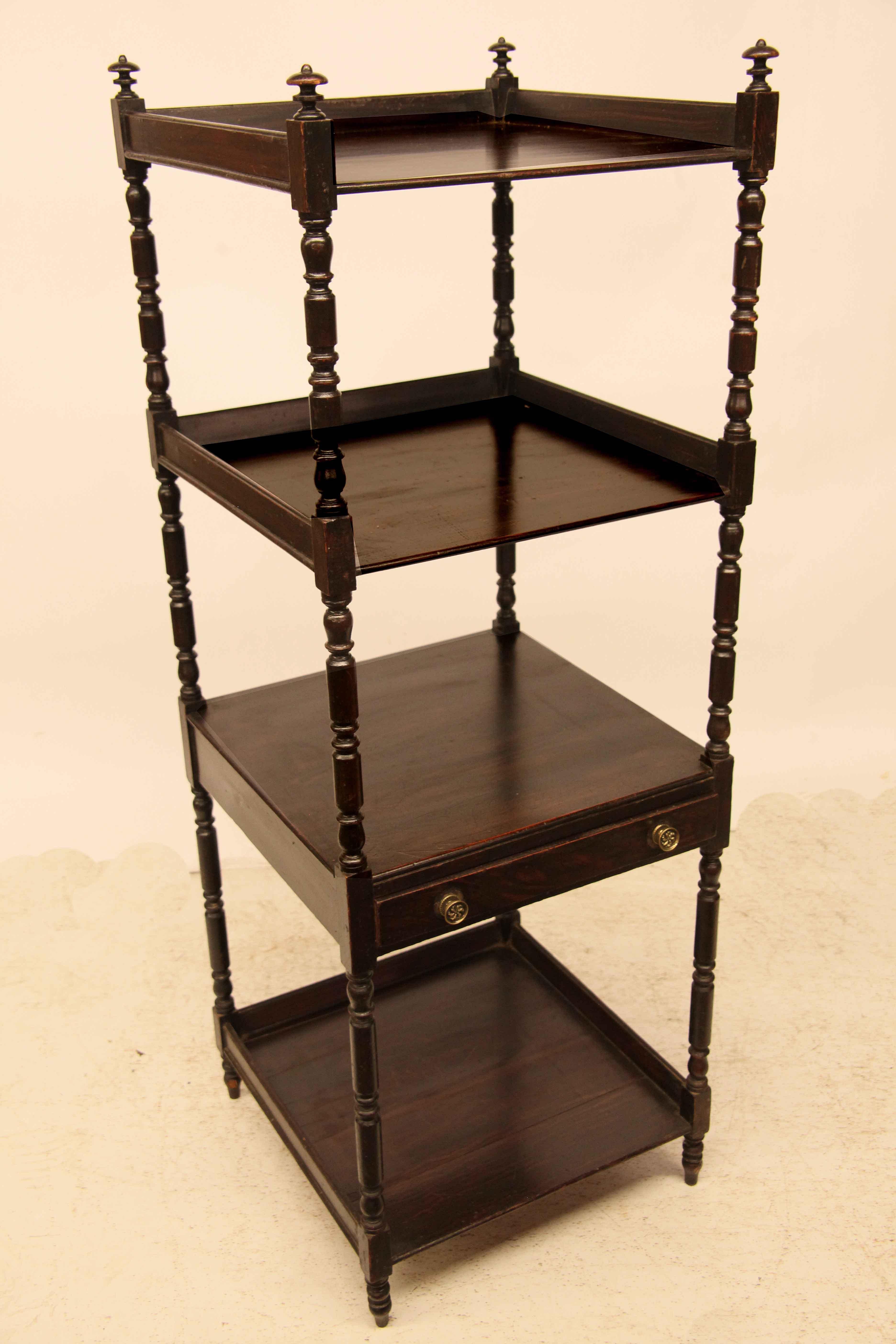 English Four Tier Grain Painted Etagere For Sale 4