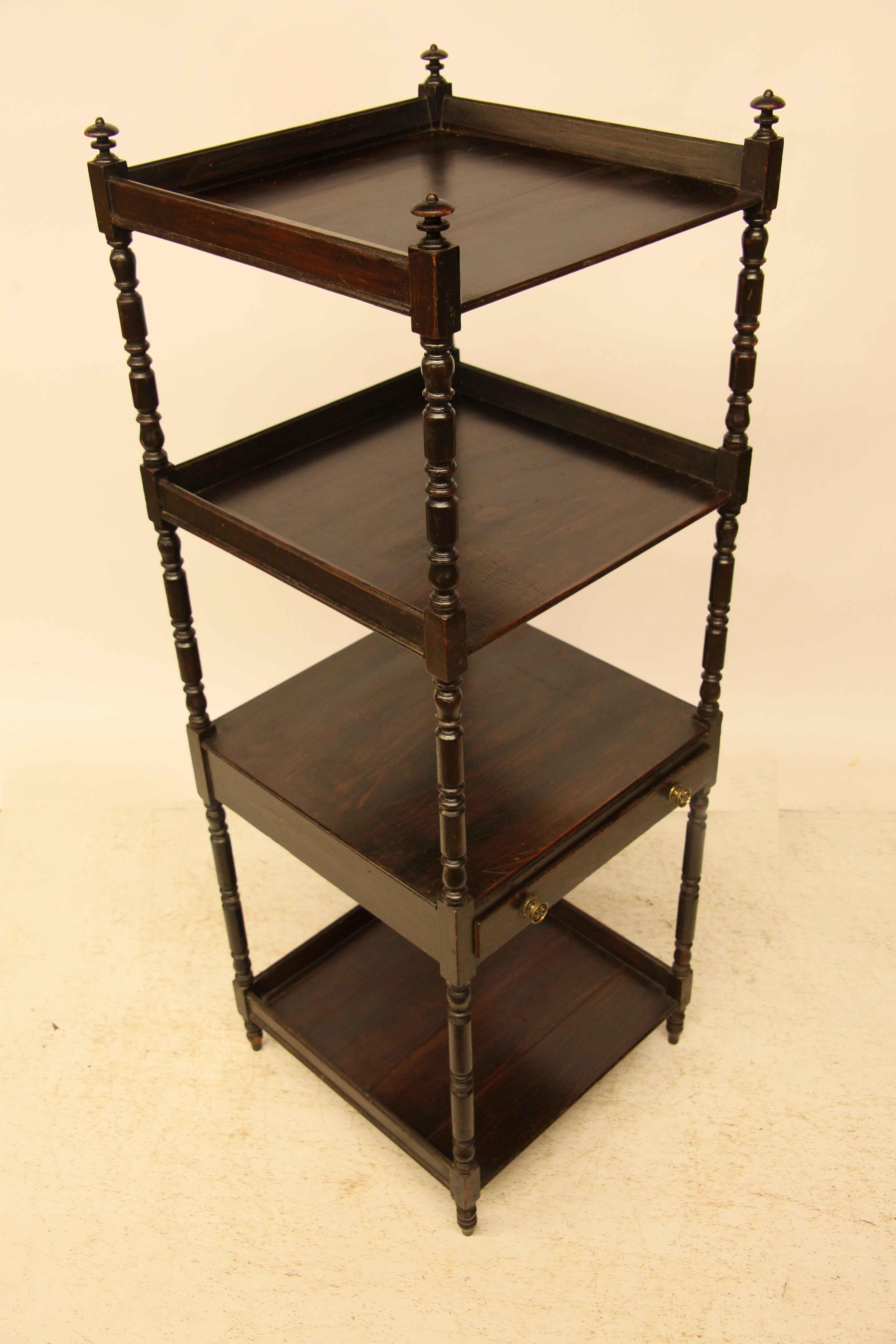 English Four Tier Grain Painted Etagere For Sale 5