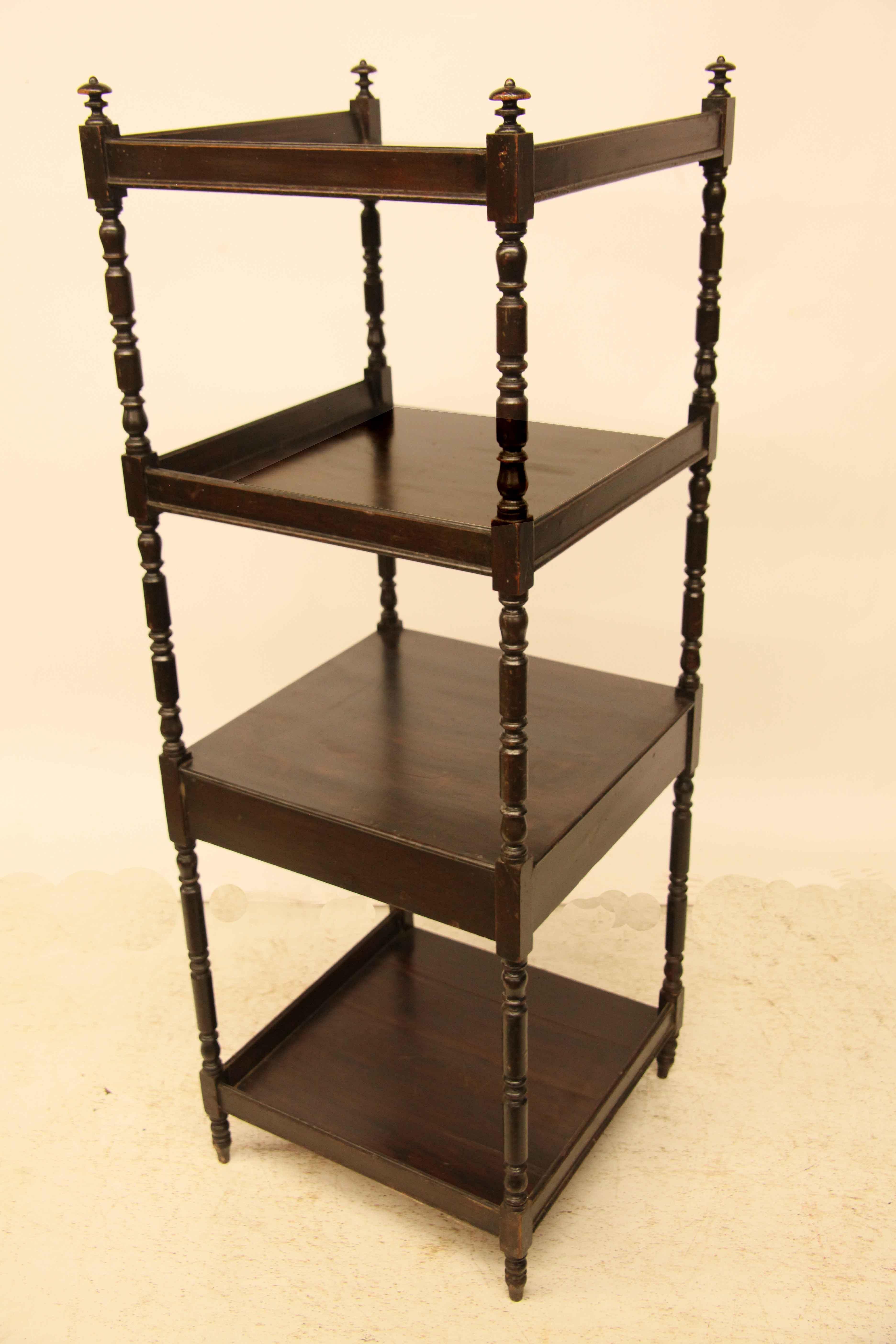 English Four Tier Grain Painted Etagere For Sale 7