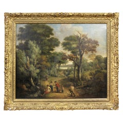 Antique English Framed Oil on Canvas by W. R Biggs