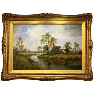 English Landscape Oil Painting by R. Perry at 1stDibs