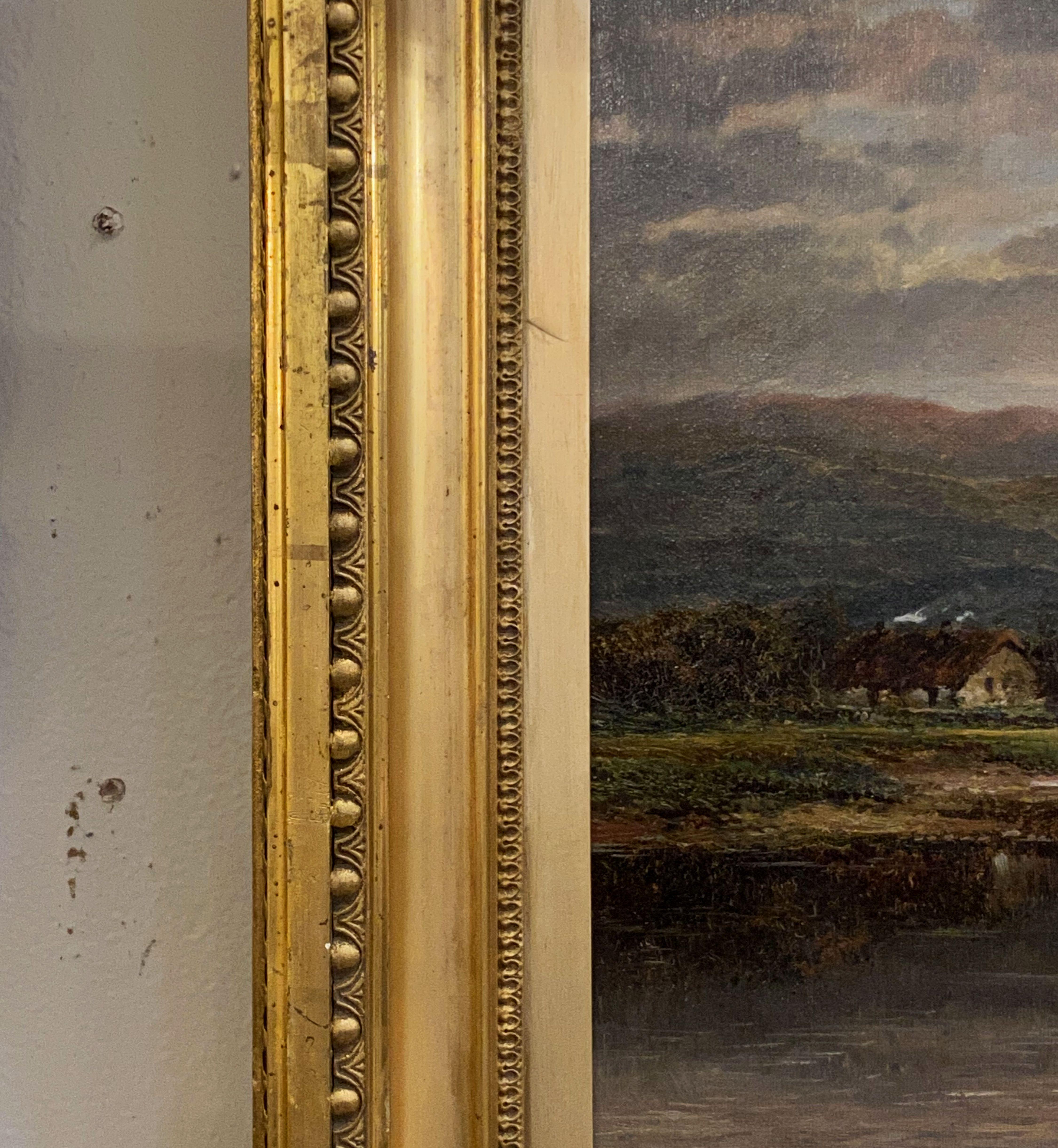 Framed English Oil Painting of Highland River Landscape by Andrew Lennox 8