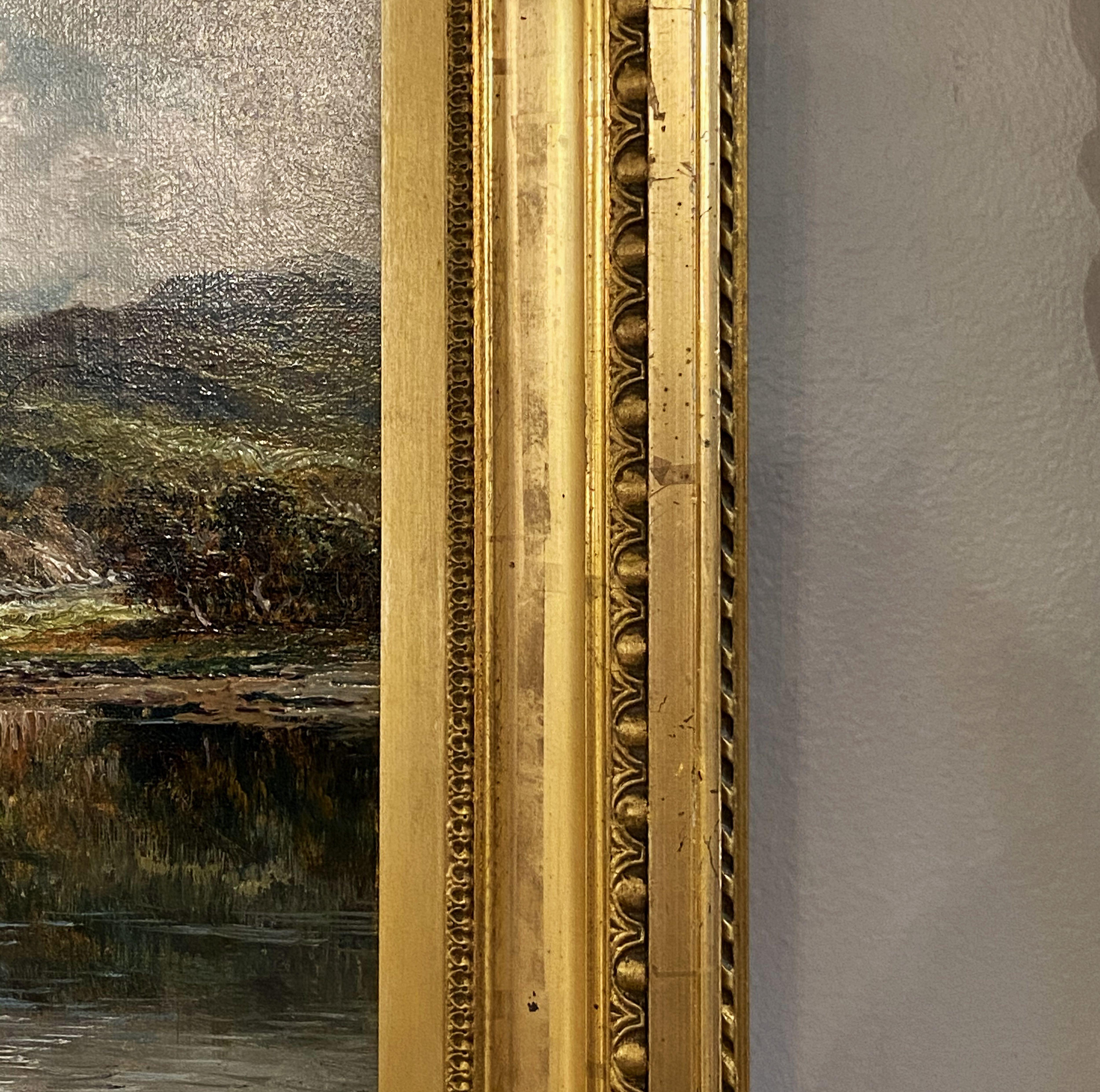 Framed and Signed English Oil Painting of River Landscape by Andrew Lennox 6