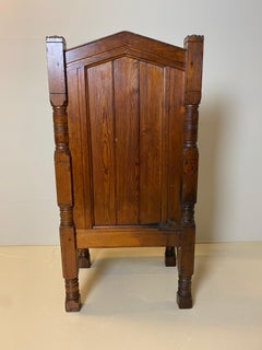 Antique English Free Macon Throne/Armchair in Pine, 19 th Century