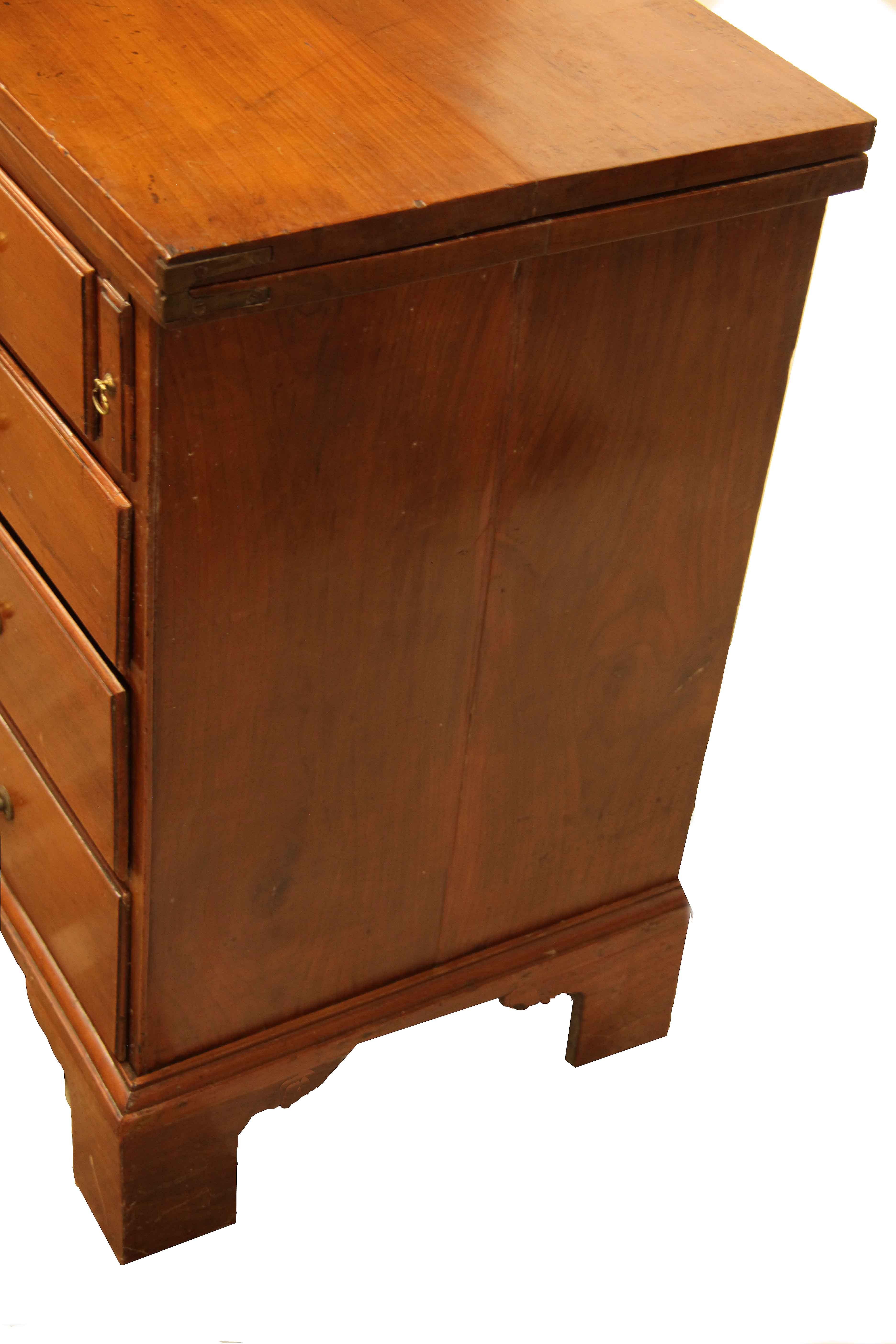 English Fruit Wood Fold over Top Chest  In Good Condition For Sale In Wilson, NC