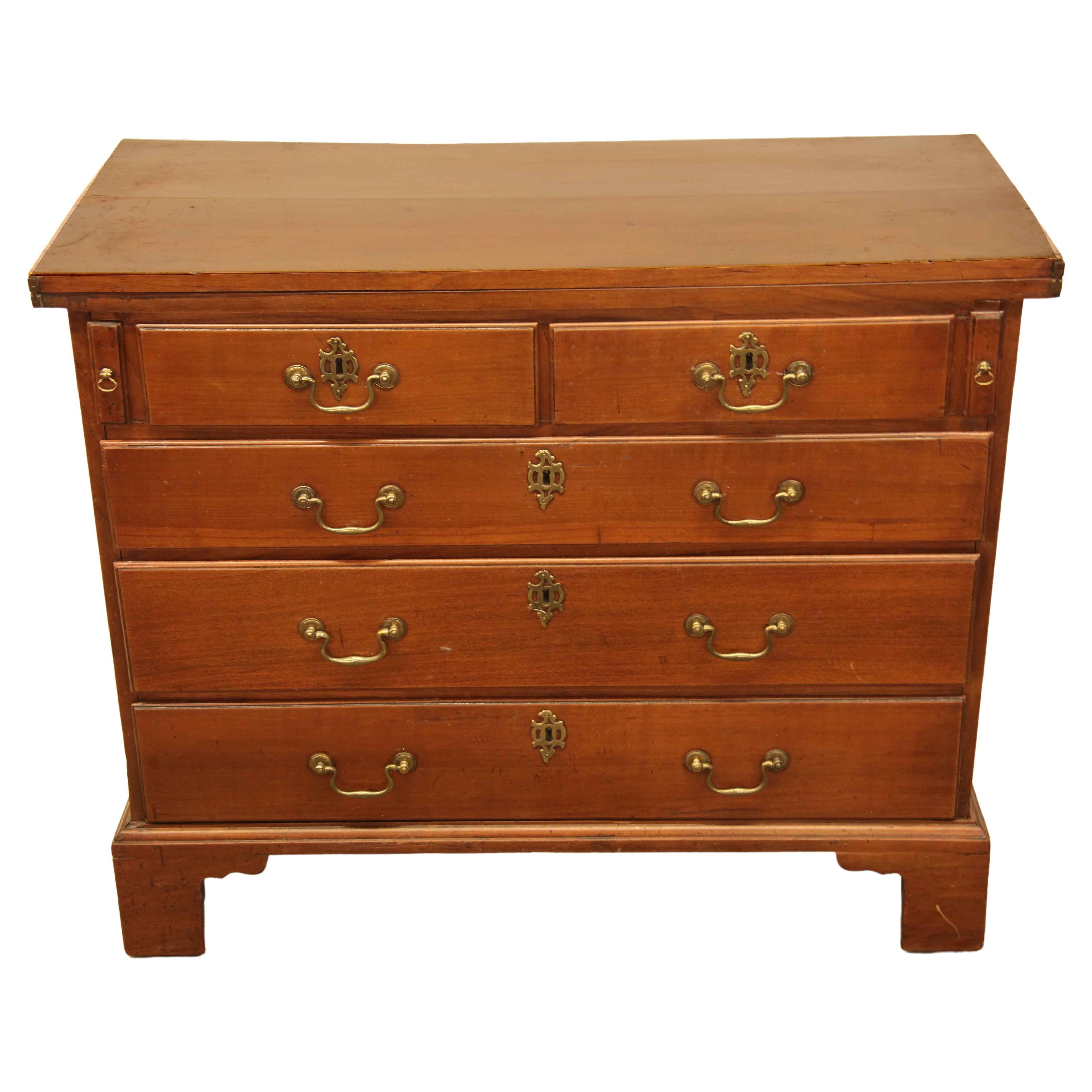 English Fruit Wood Fold over Top Chest  For Sale
