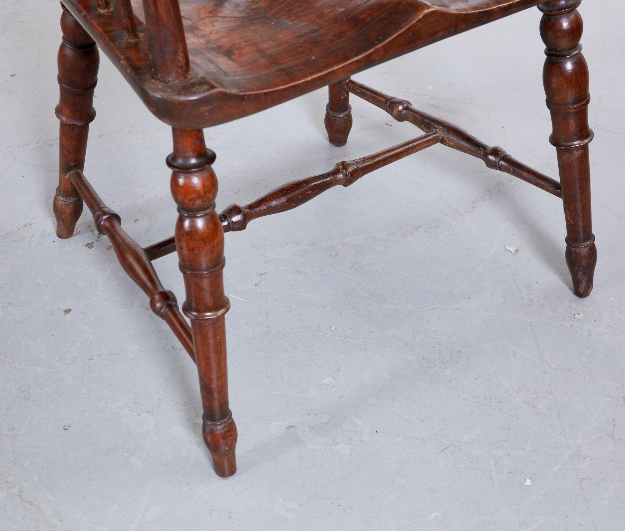 English Fruitwood Comb Back Windsor Chair 4