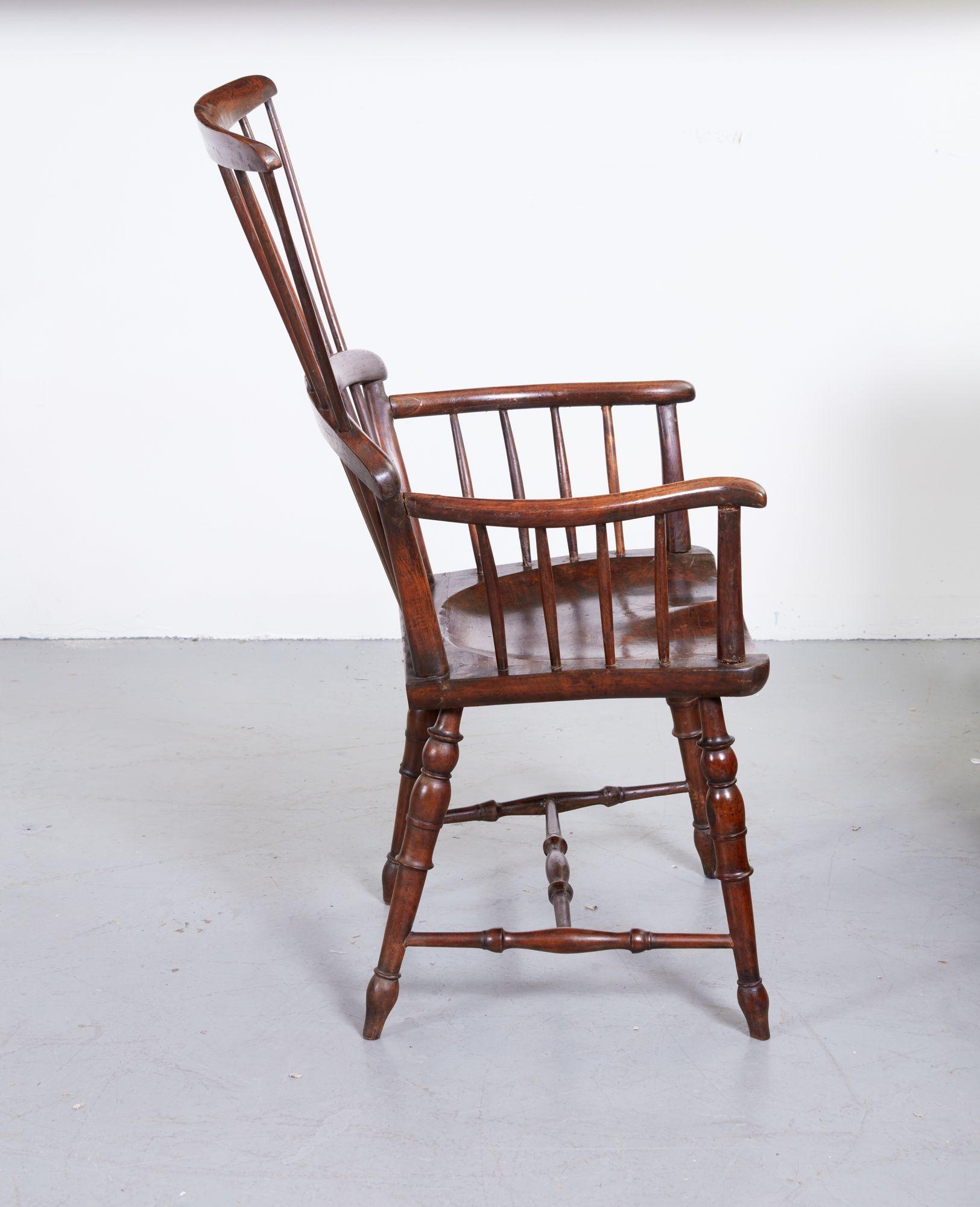 Woodwork English Fruitwood Comb Back Windsor Chair