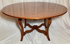 English Fruitwood Round Table on Pedestal
