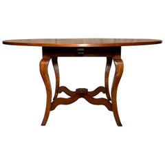 English Fruitwood Round Table on Pedestal