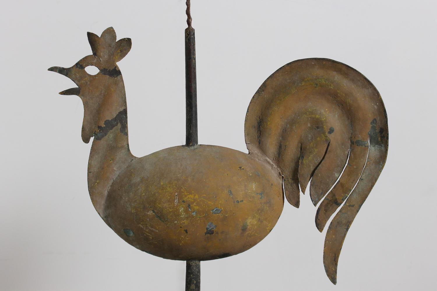 Country English Full Bodied Copper Cockerel Weathervane