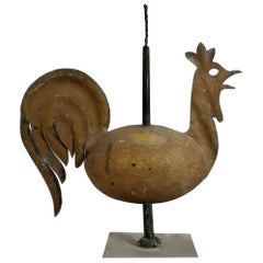 English Full Bodied Copper Cockerel Weathervane