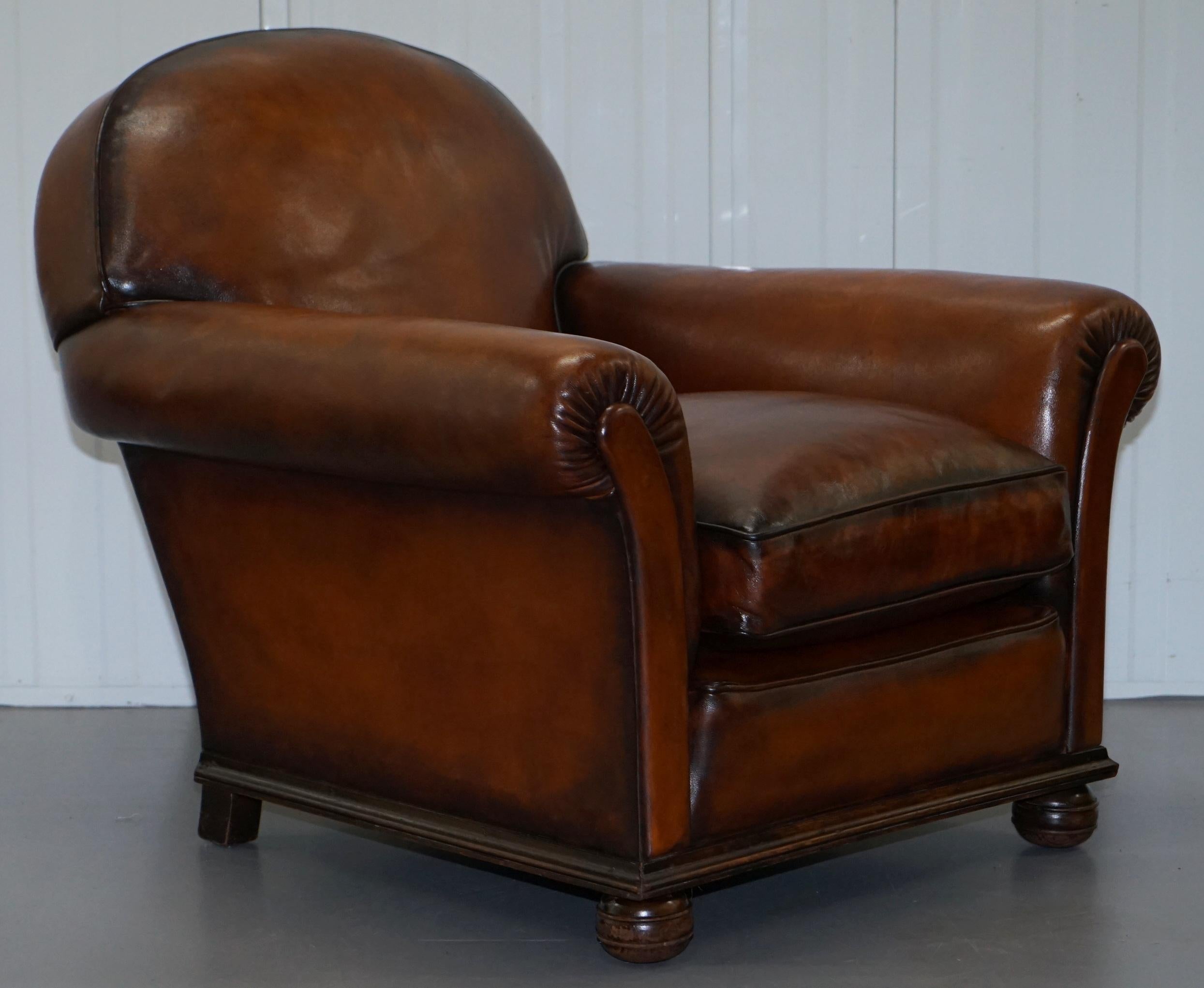 We are delighted to offer for sale this stunning pair of fully restored Whiskey aged brown leather Victorian club armchairs

A very good looking and nicely refurbished pair, these are original Victorian pieces, they have new feather filled seat