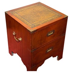 English Furniture Original Military Mahogany Chest of Drawers Leather Plate