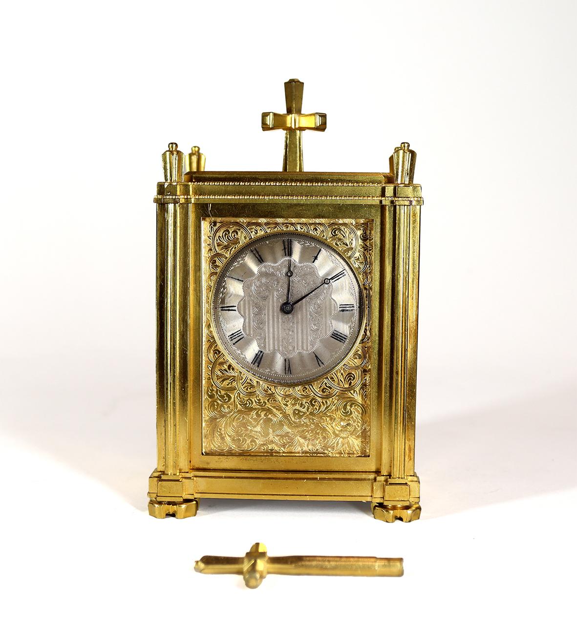 English Fusee Carriage Clock By Thomas Cole and James Fergusson Cole  For Sale 3
