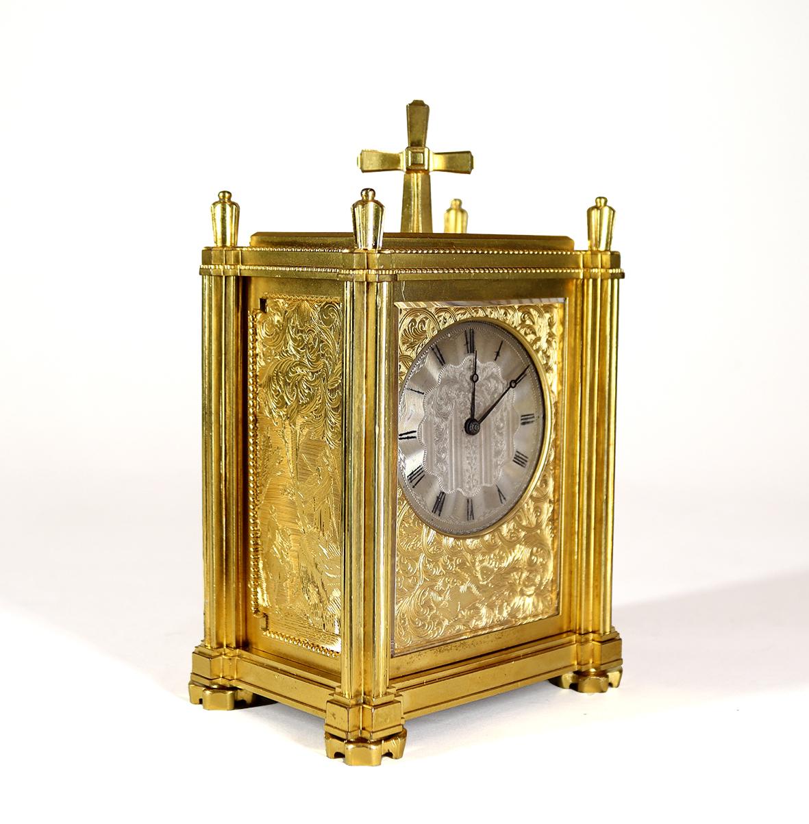 English Fusee Carriage Clock By Thomas Cole and James Fergusson Cole  For Sale 2