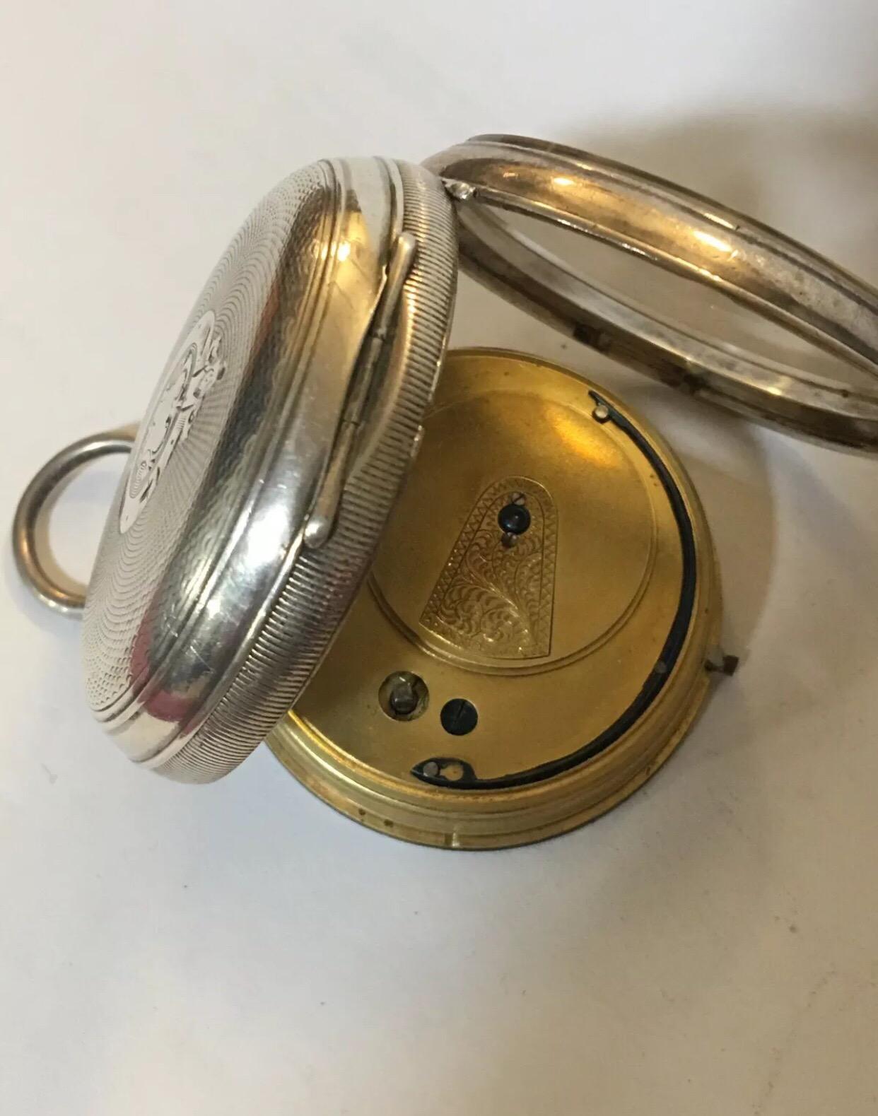 English Fusee Silver Pocket Watch by Sambrooks, Sheffield for Spares or Repair 1