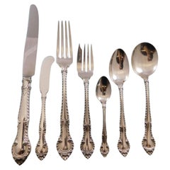 Juego de cubiertos ingleses Gadroon by Gorham Sterling Silver 8 Service 62 pcs Dinner