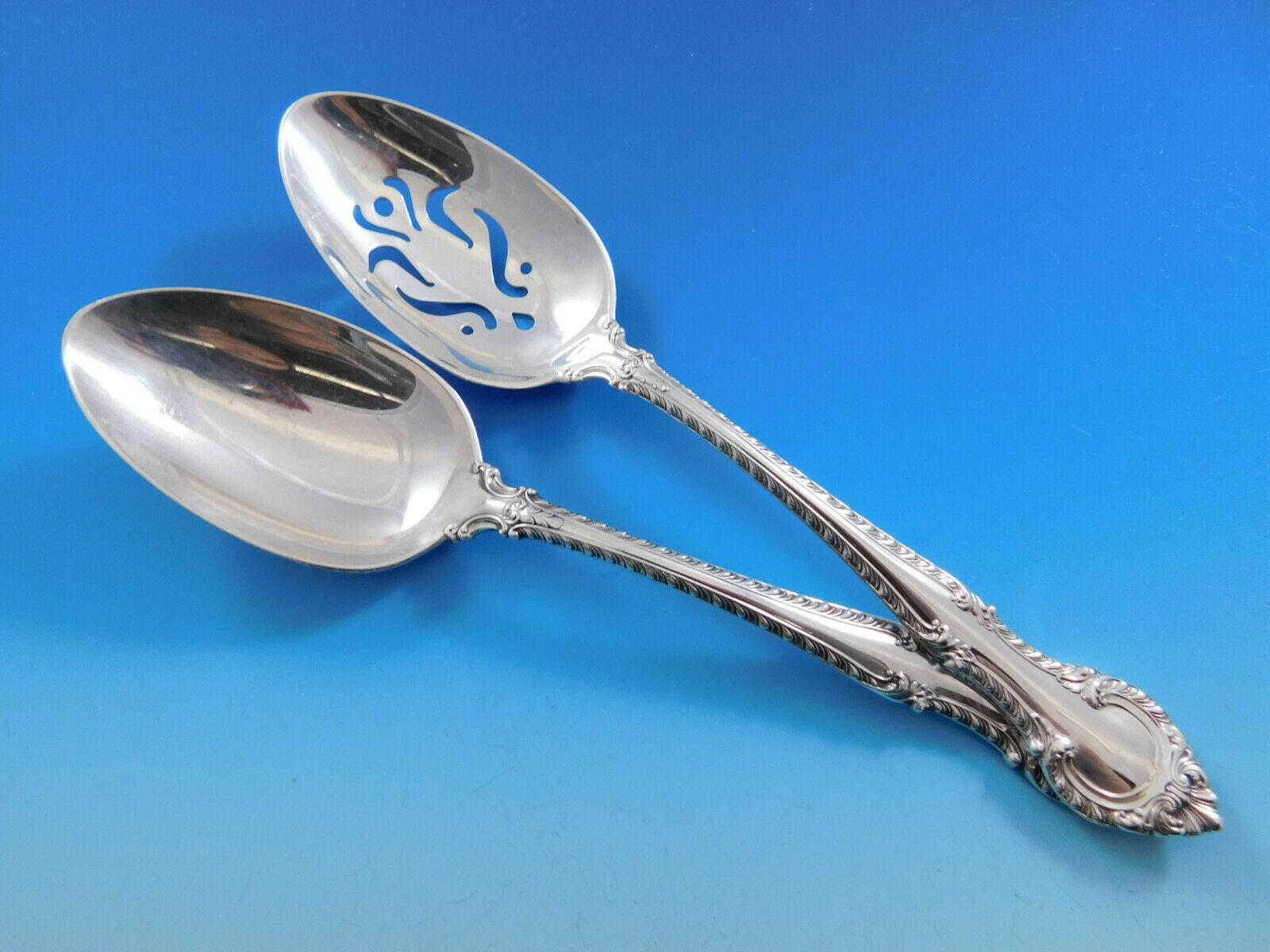 English Gadroon by Gorham Sterling Silver Serving Spoon Pierced 9-Hole Custom 