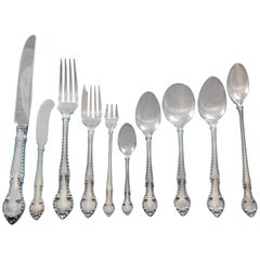 Juego de Cubiertos de Plata de Ley Gadroon by Gorham Inglés 8 Servicio 94 Piezas Cena