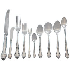 Englisches Gadroon by Gorham, Besteckset aus Sterlingsilber, 8 Teile, Abendessen-Service