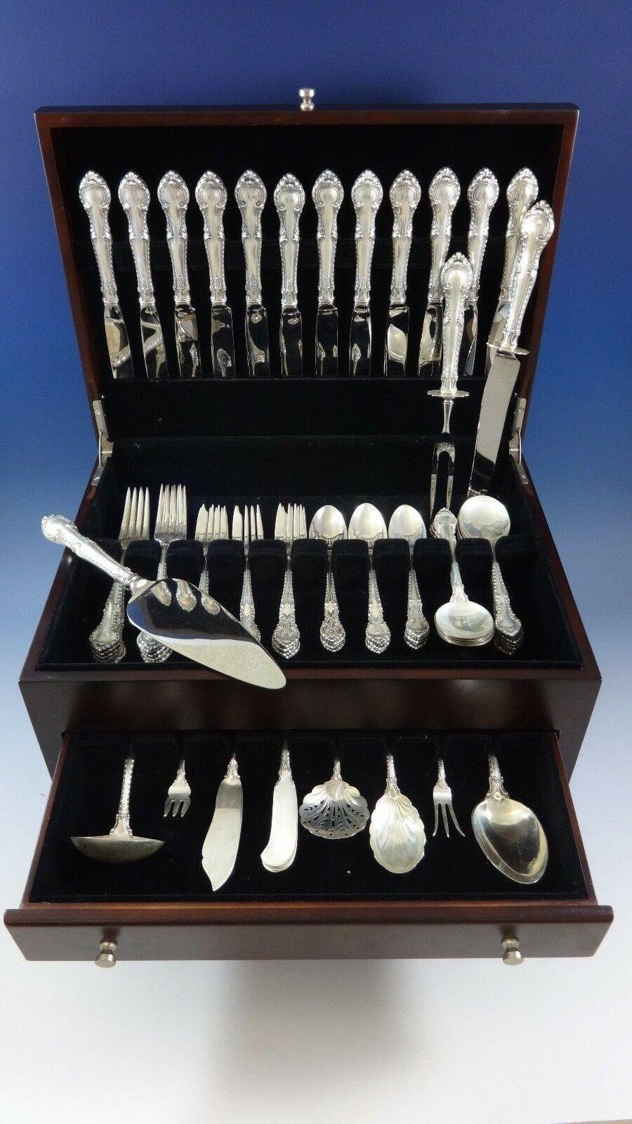 English Gadroon by Gorham sterling silver flatware set - 82 Pieces. This set includes:

12 knives, 8 3/4