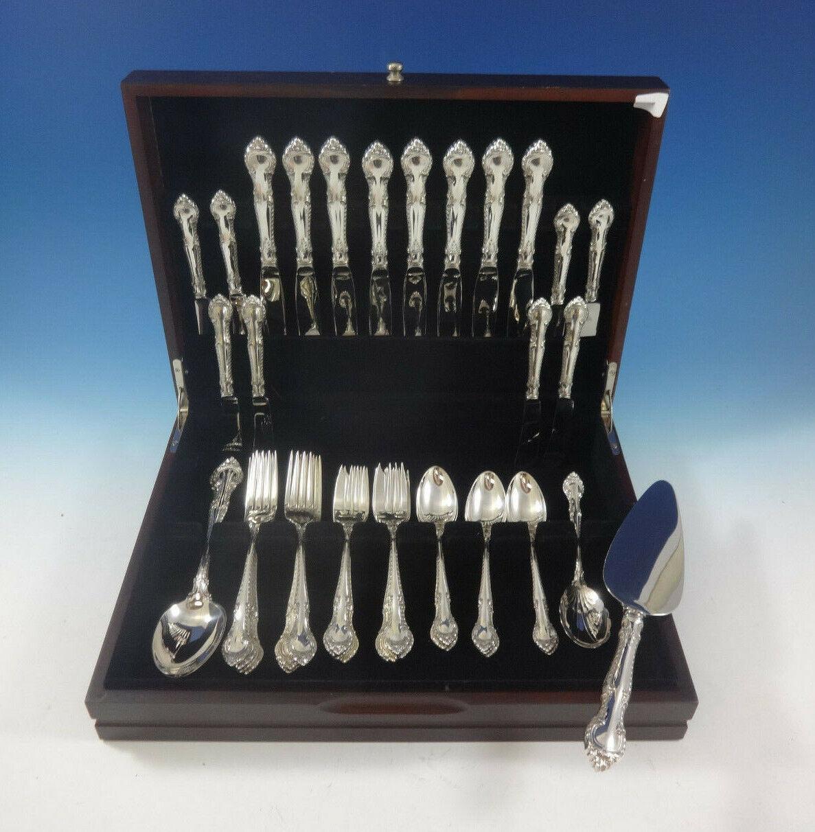 Set di posate in argento sterling English Gadroon by Gorham per un servizio da 8 pezzi 43 pezzi in vendita 4
