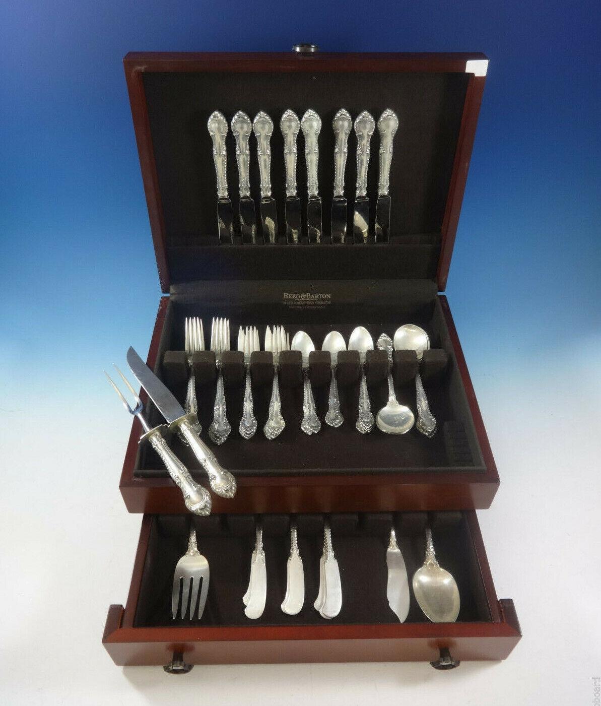 Set di posate in argento sterling English Gadroon by Gorham per un servizio da 8 pezzi 53 pezzi in vendita 5