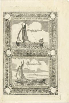 English Galleons & Dutch Vessels, Naval Ship Engravings, Coronelli 1690