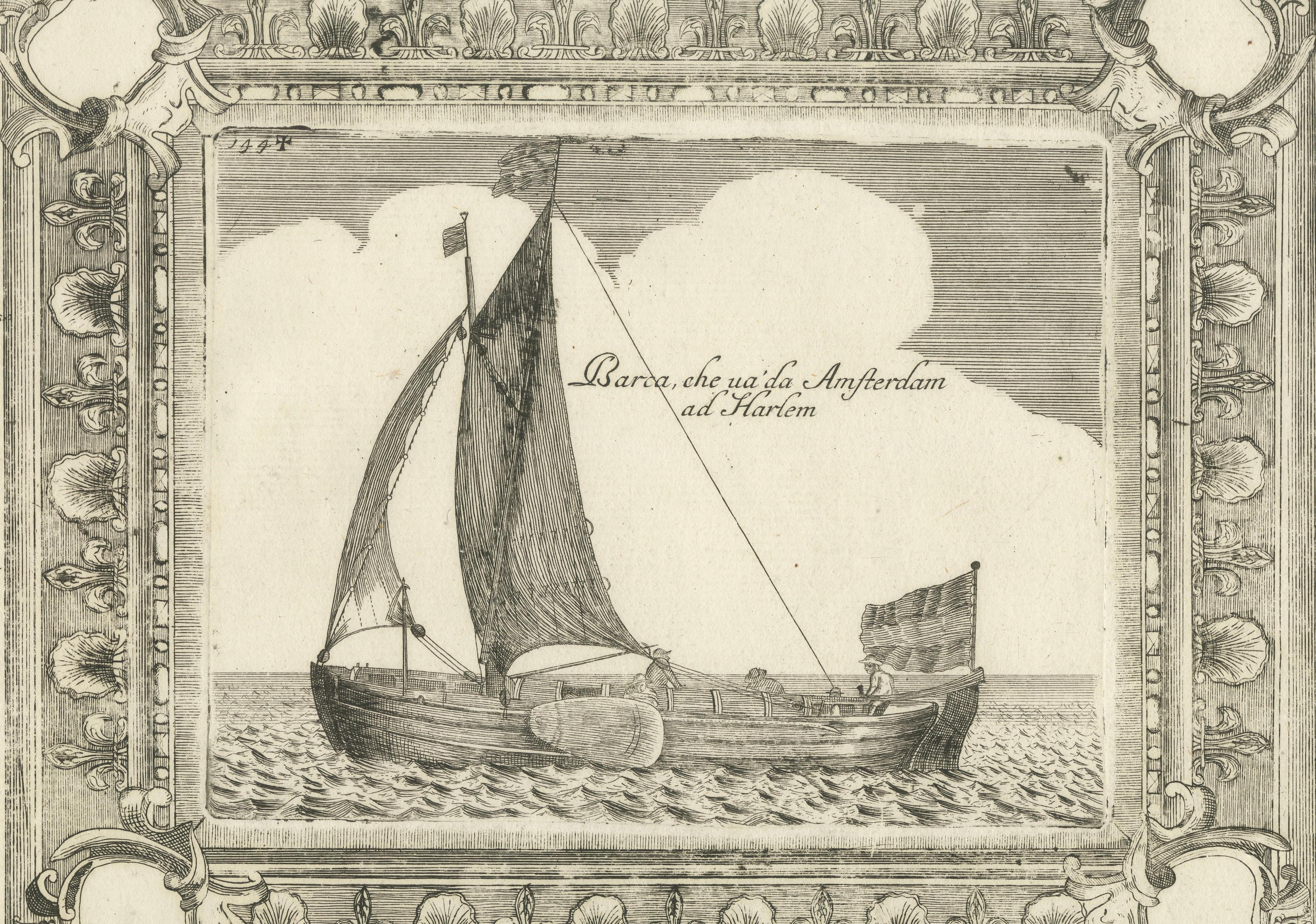 English Galleons & Dutch Vessels, Naval Ship Engravings, Coronelli 1690