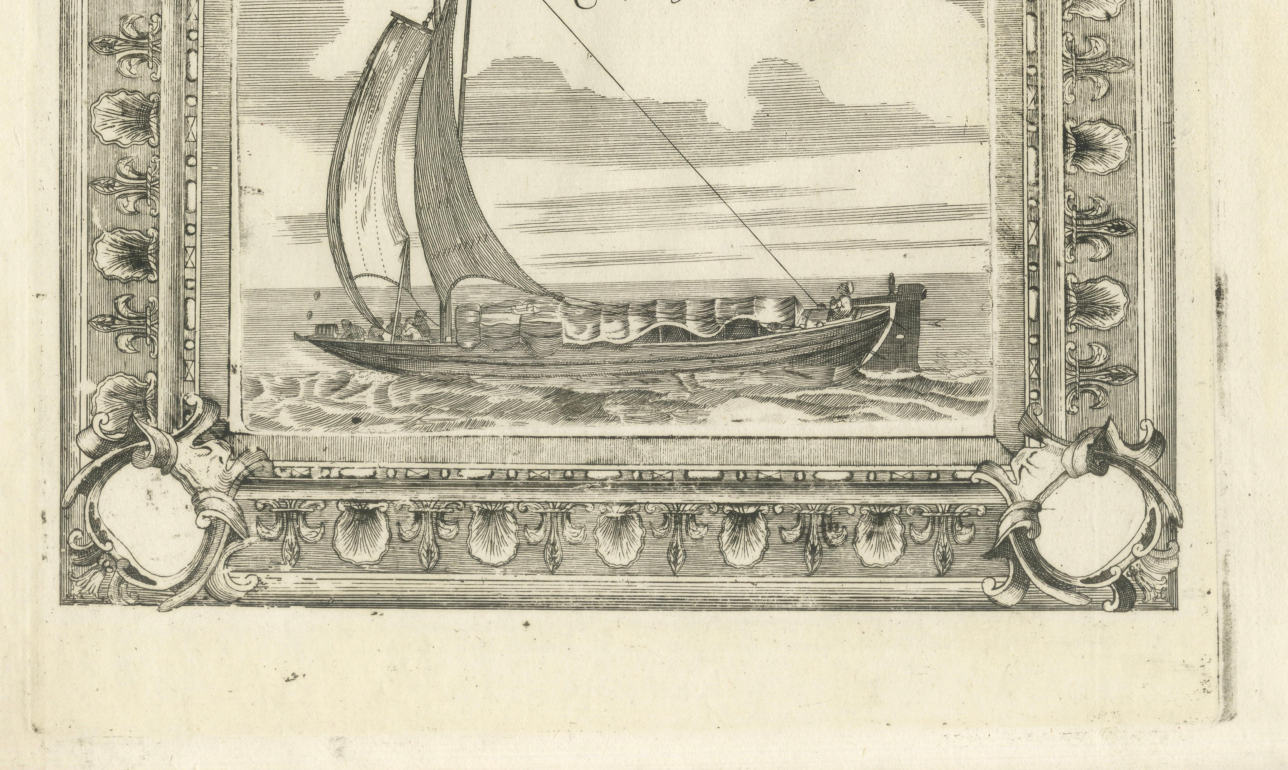 English Galleons & Dutch Vessels, Naval Ship Engravings, Coronelli 1690