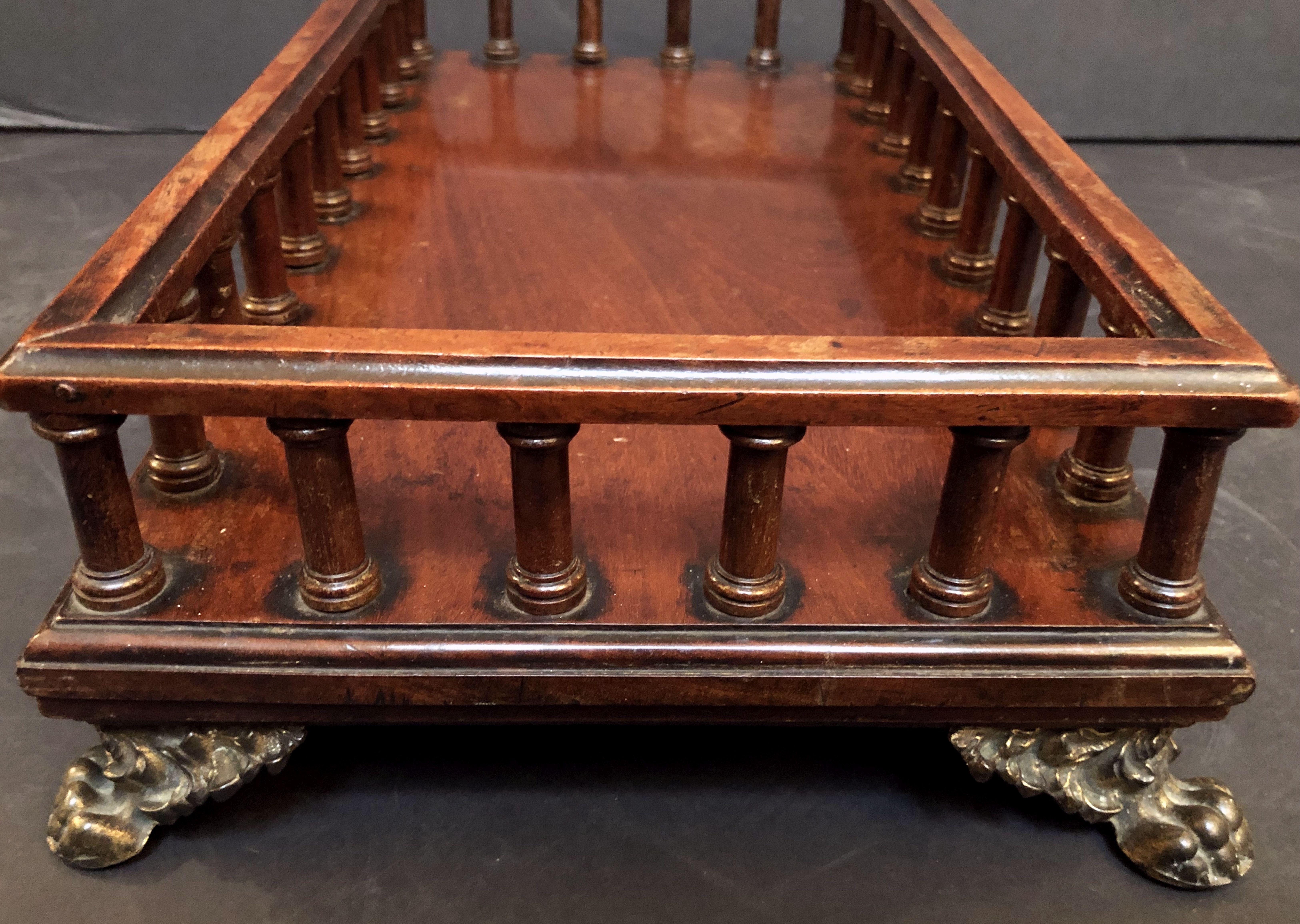 English Gallery Tray of Mahogany for the Library from the Regency Period 6