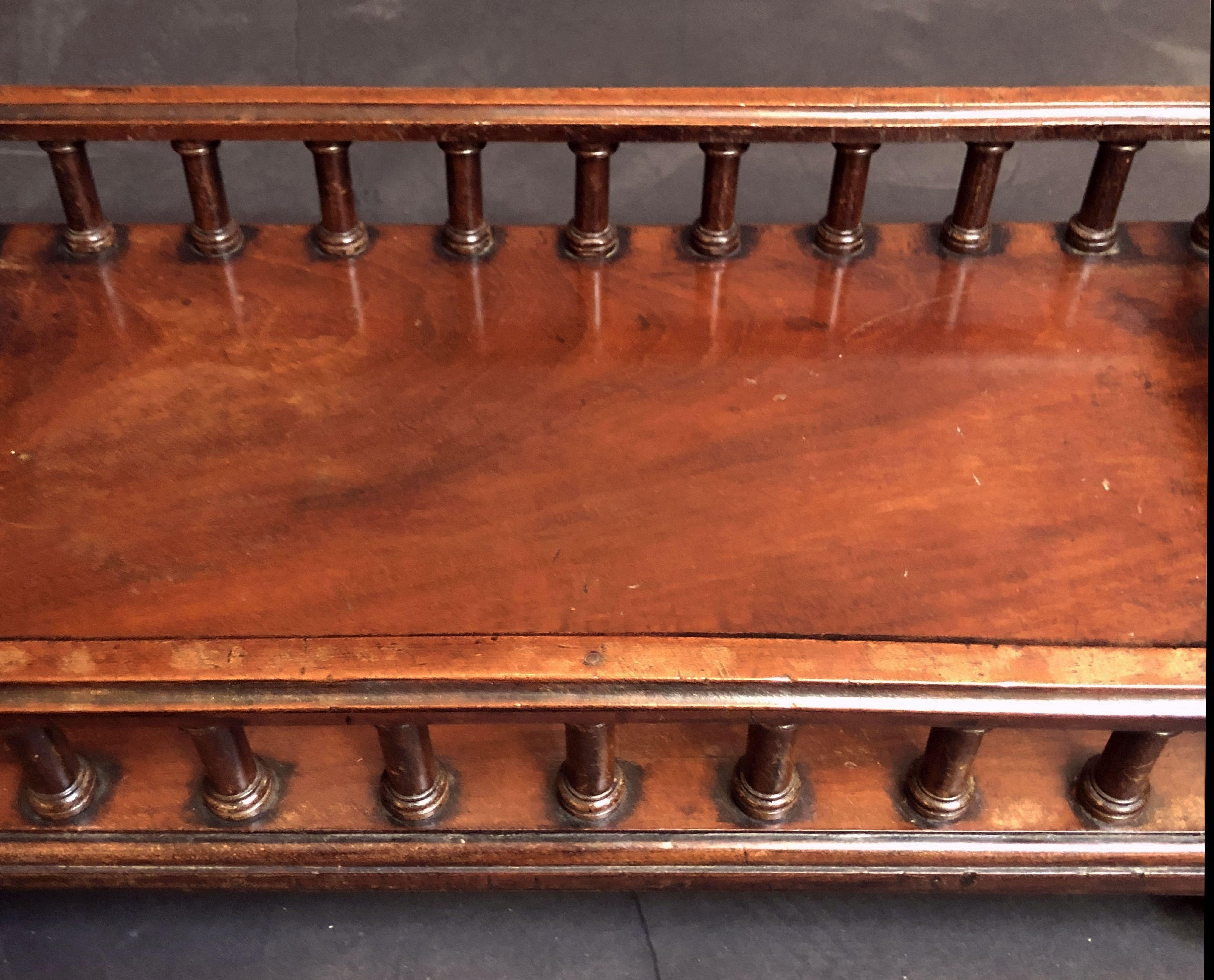 English Gallery Tray of Mahogany for the Library from the Regency Period 7