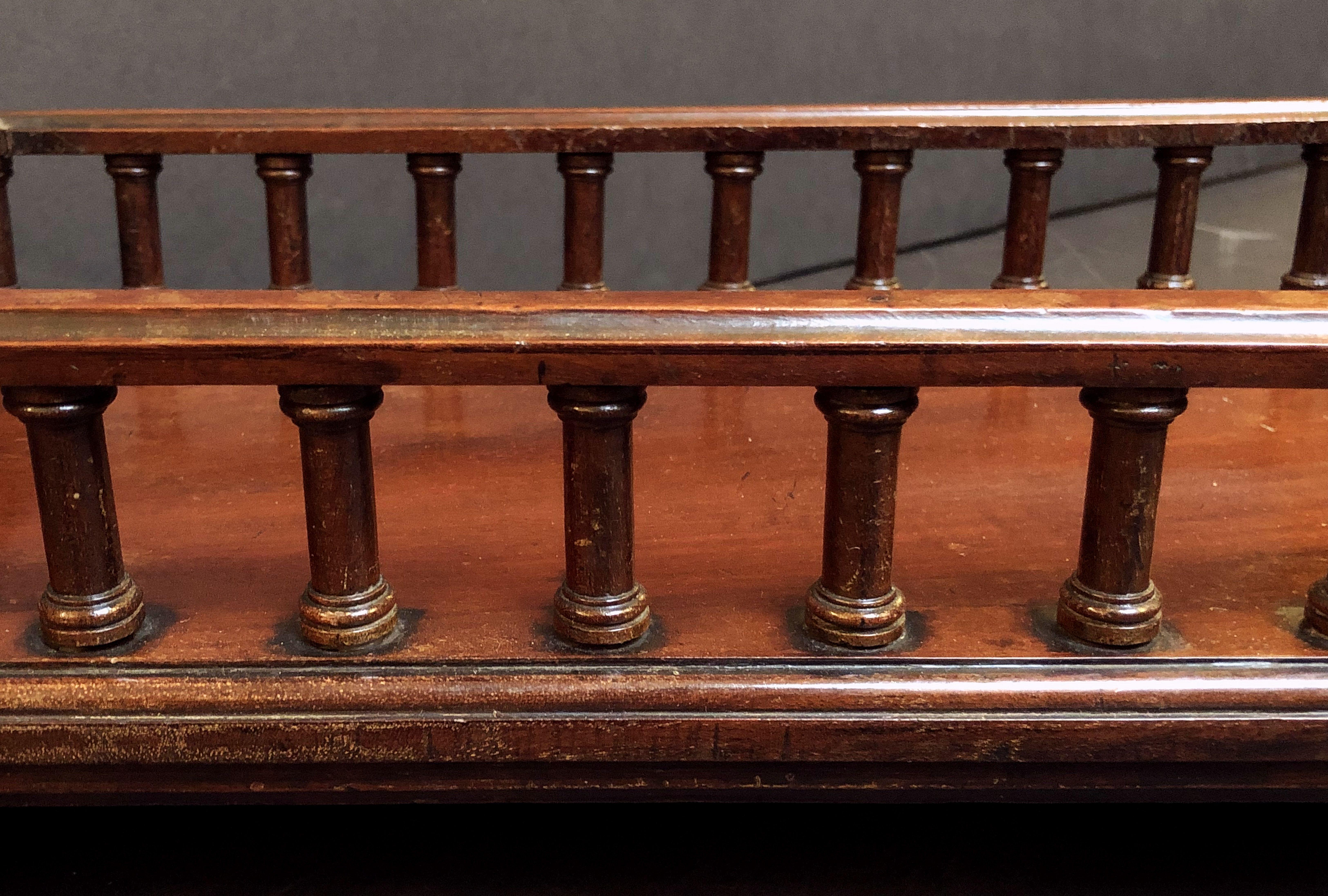 English Gallery Tray of Mahogany for the Library from the Regency Period 12