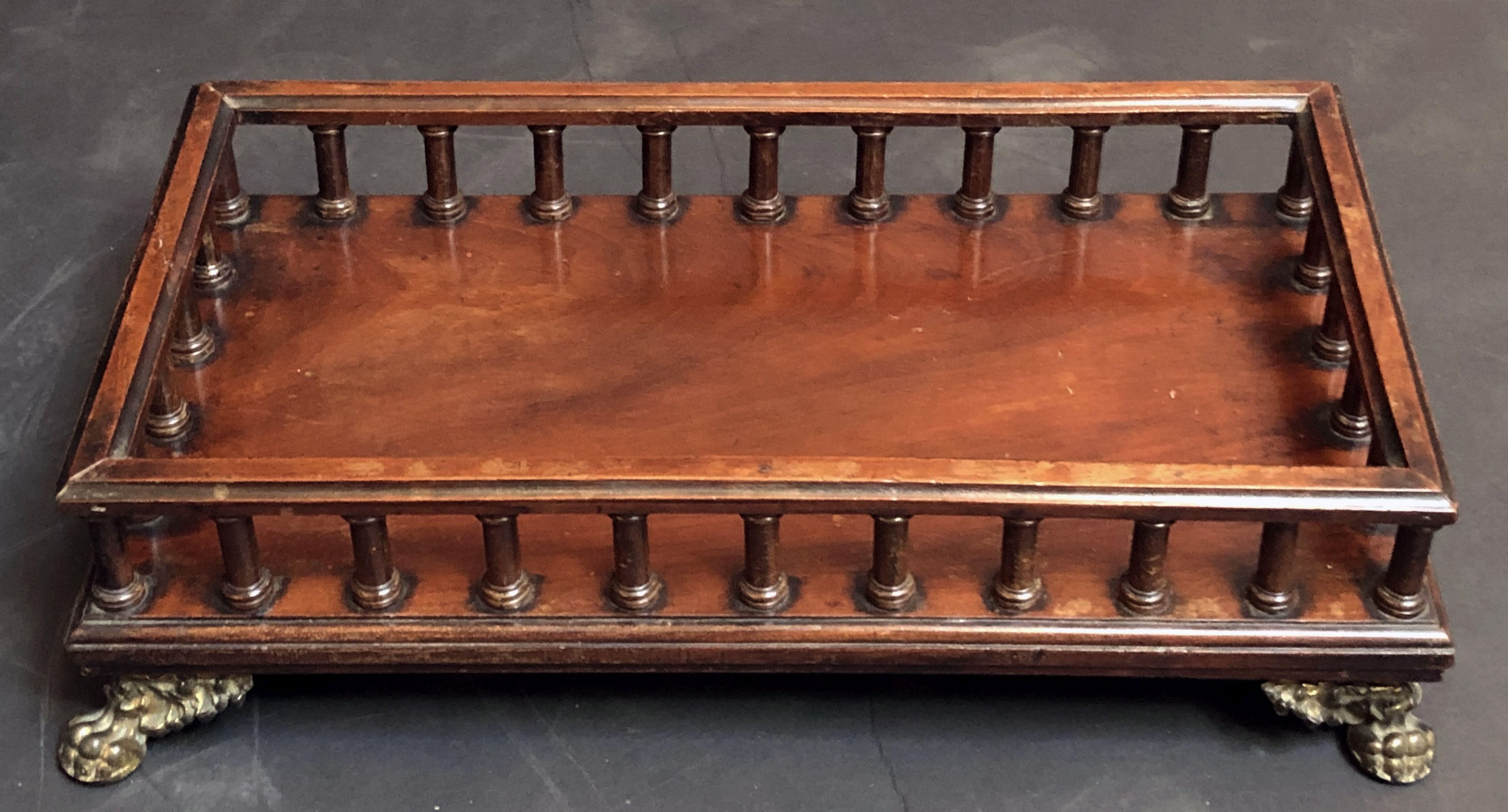 English Gallery Tray of Mahogany for the Library from the Regency Period 2