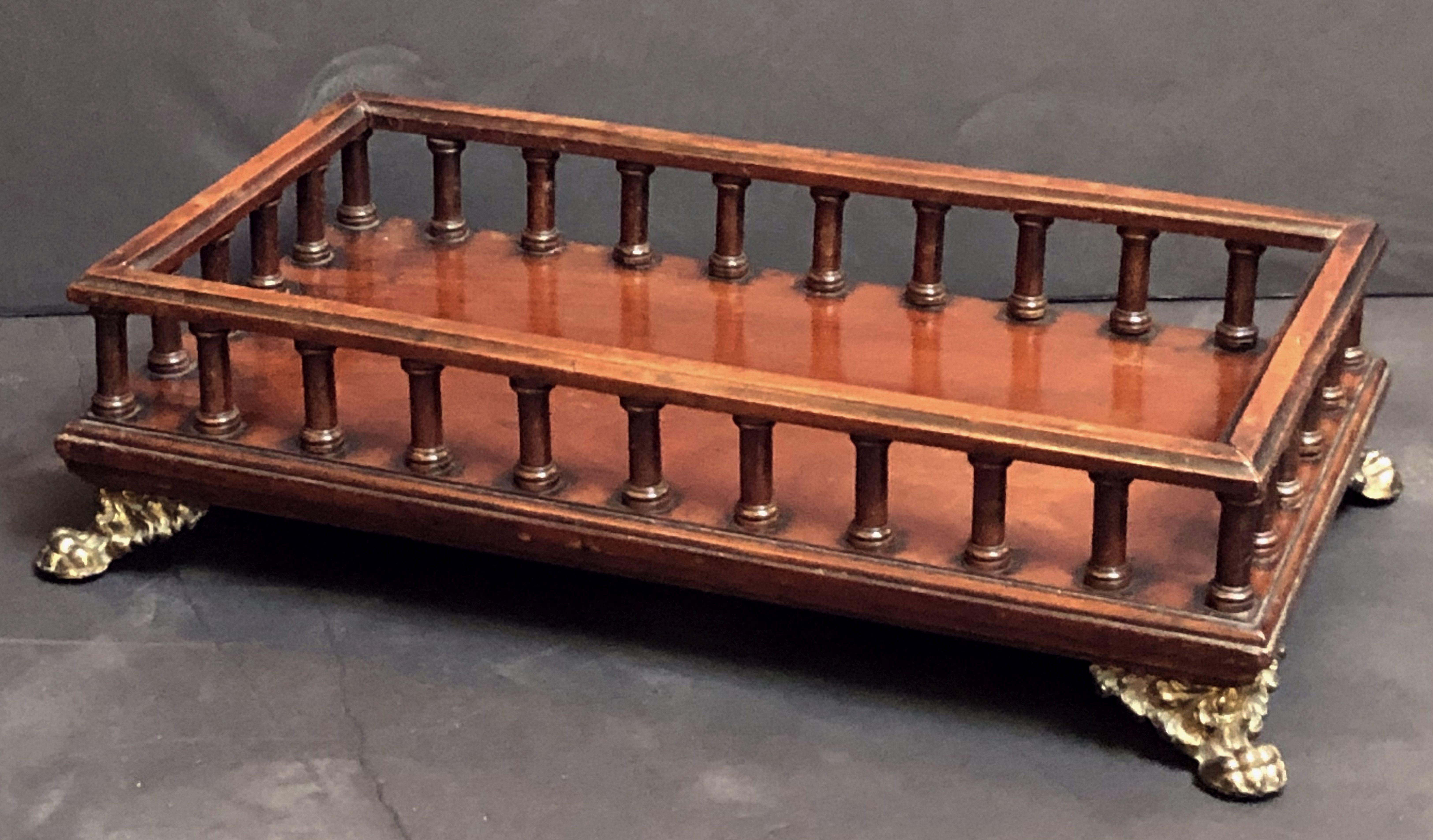 English Gallery Tray of Mahogany for the Library from the Regency Period 3