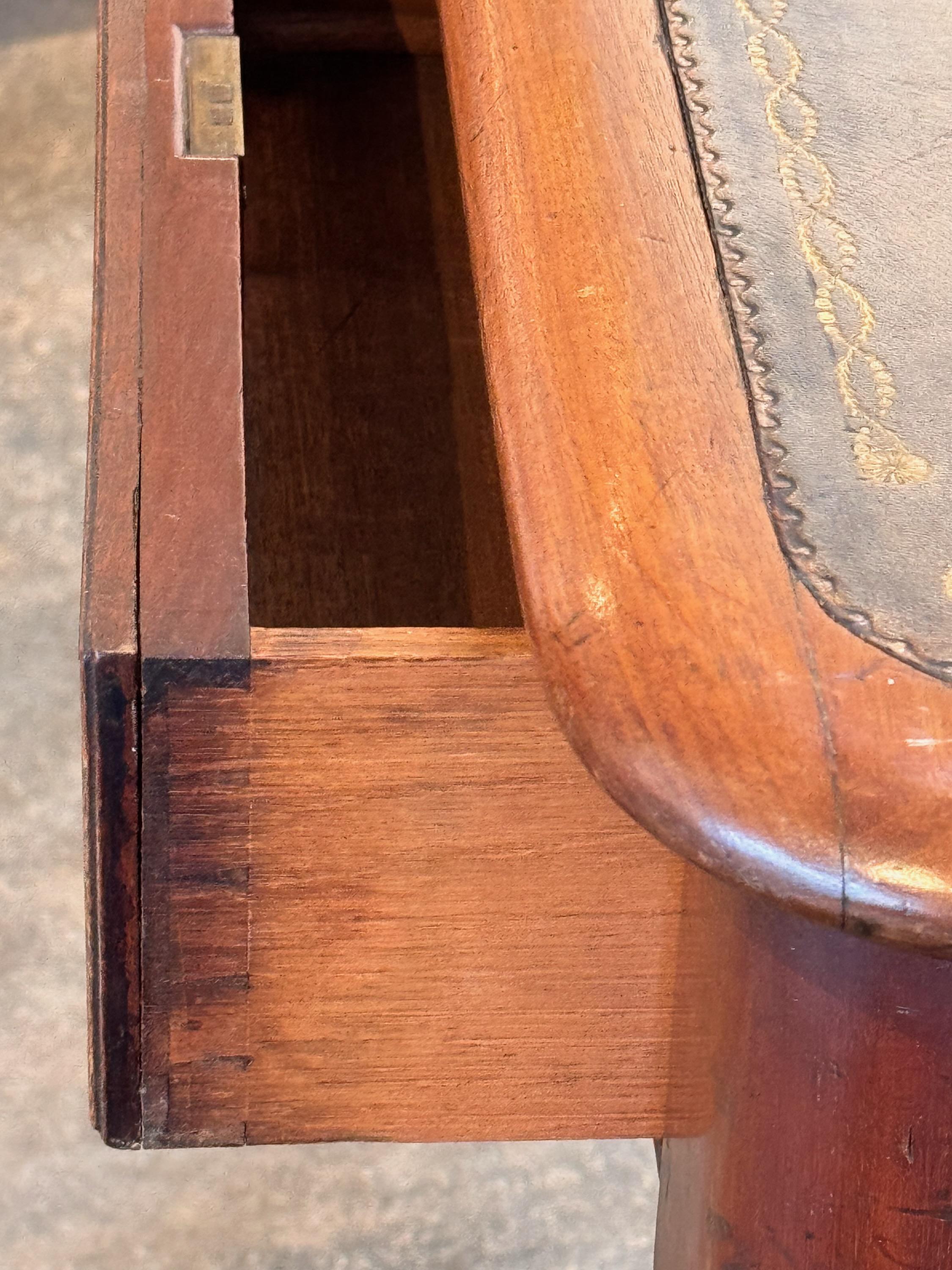 English Game Table With Leather Top 2
