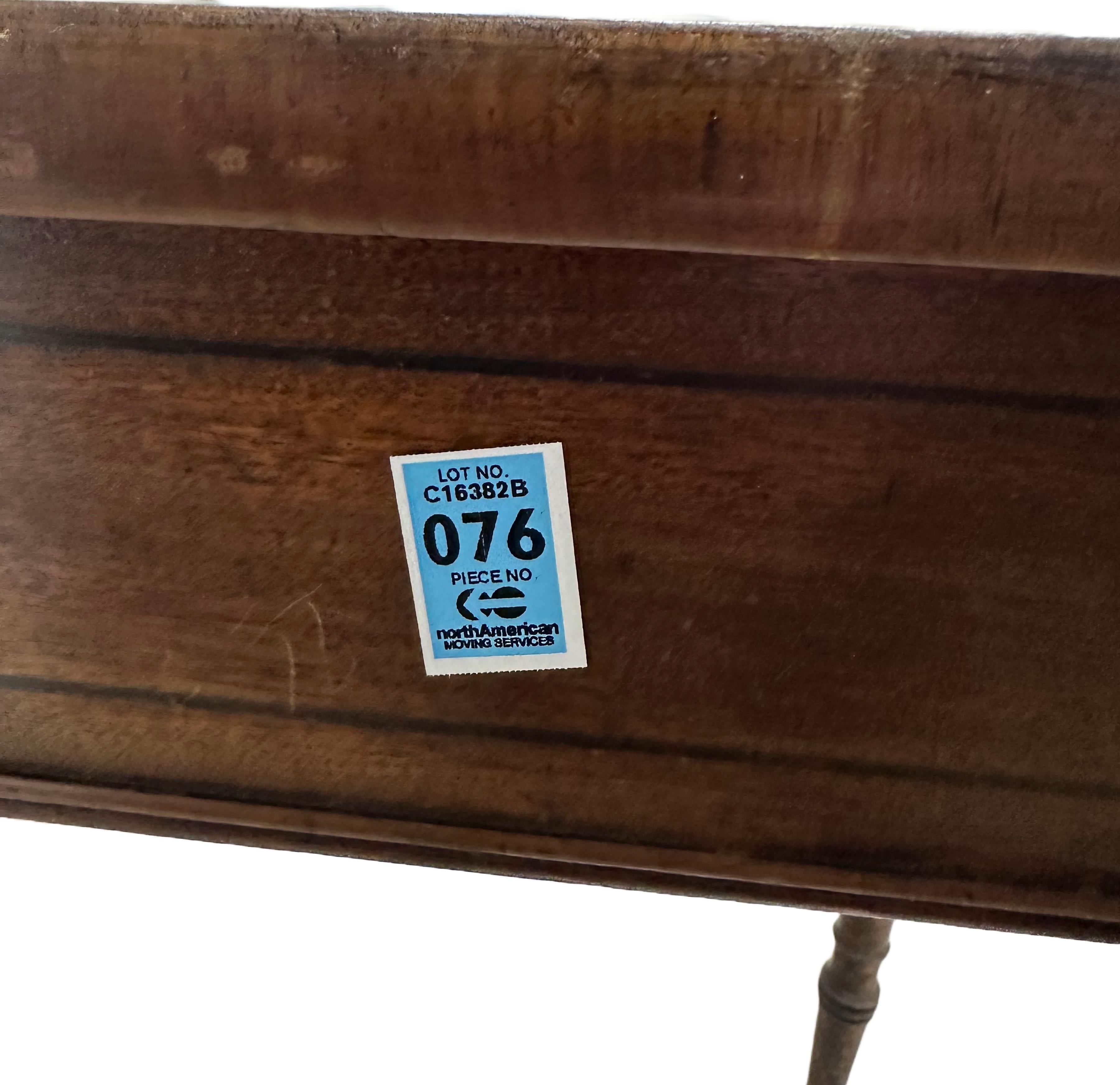 18th Century English Game Table with Tooled and Patinated Leather Top and Turned Leg For Sale