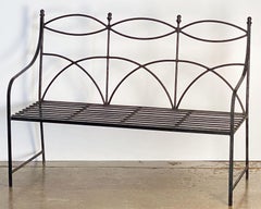 English Garden Bench Seat of Wrought Iron