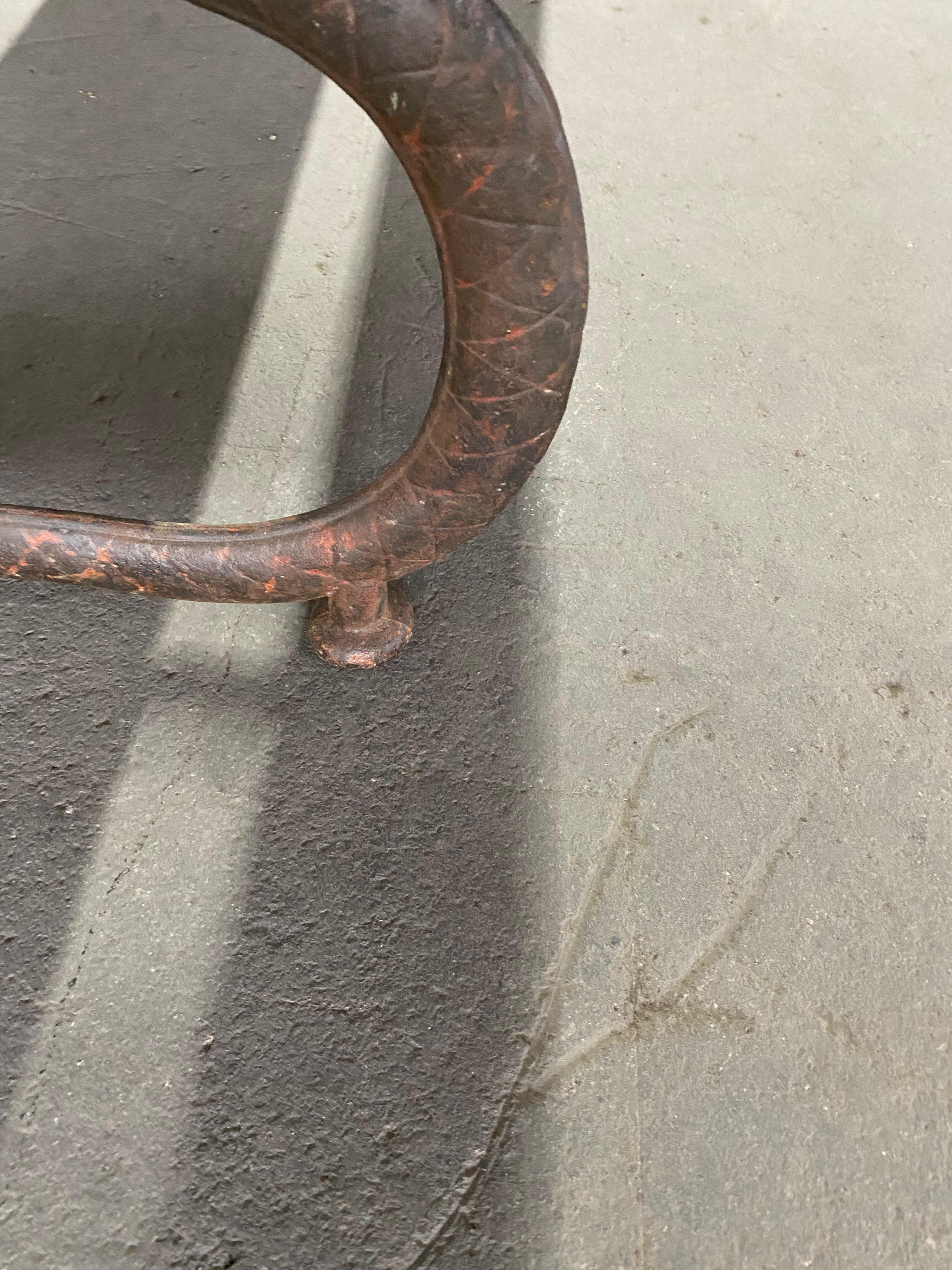 English Garden Bench with Cast Iron Serpent Base 8
