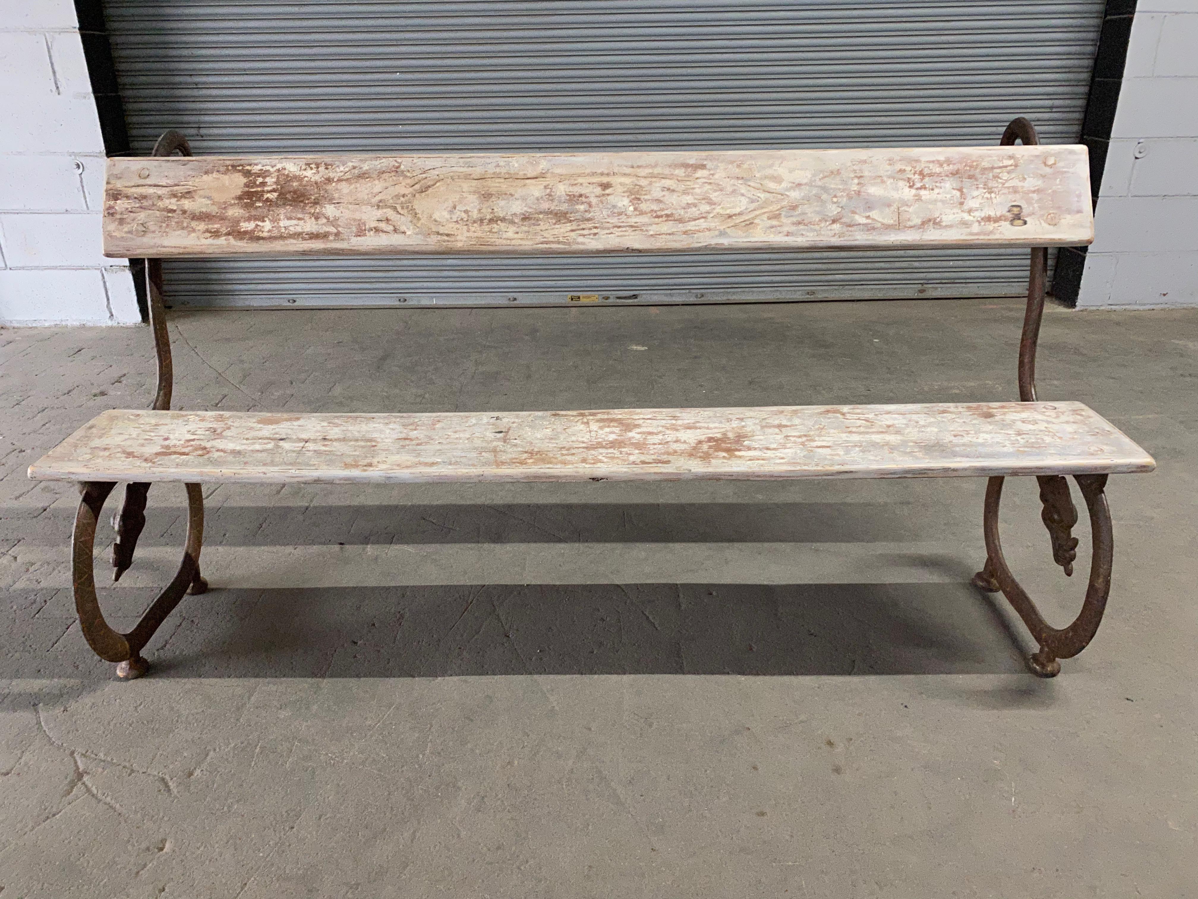 English Garden Bench with Cast Iron Serpent Base 13