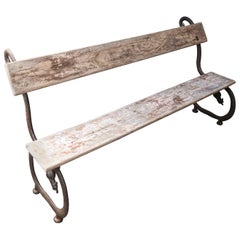 English Garden Bench with Cast Iron Serpent Base