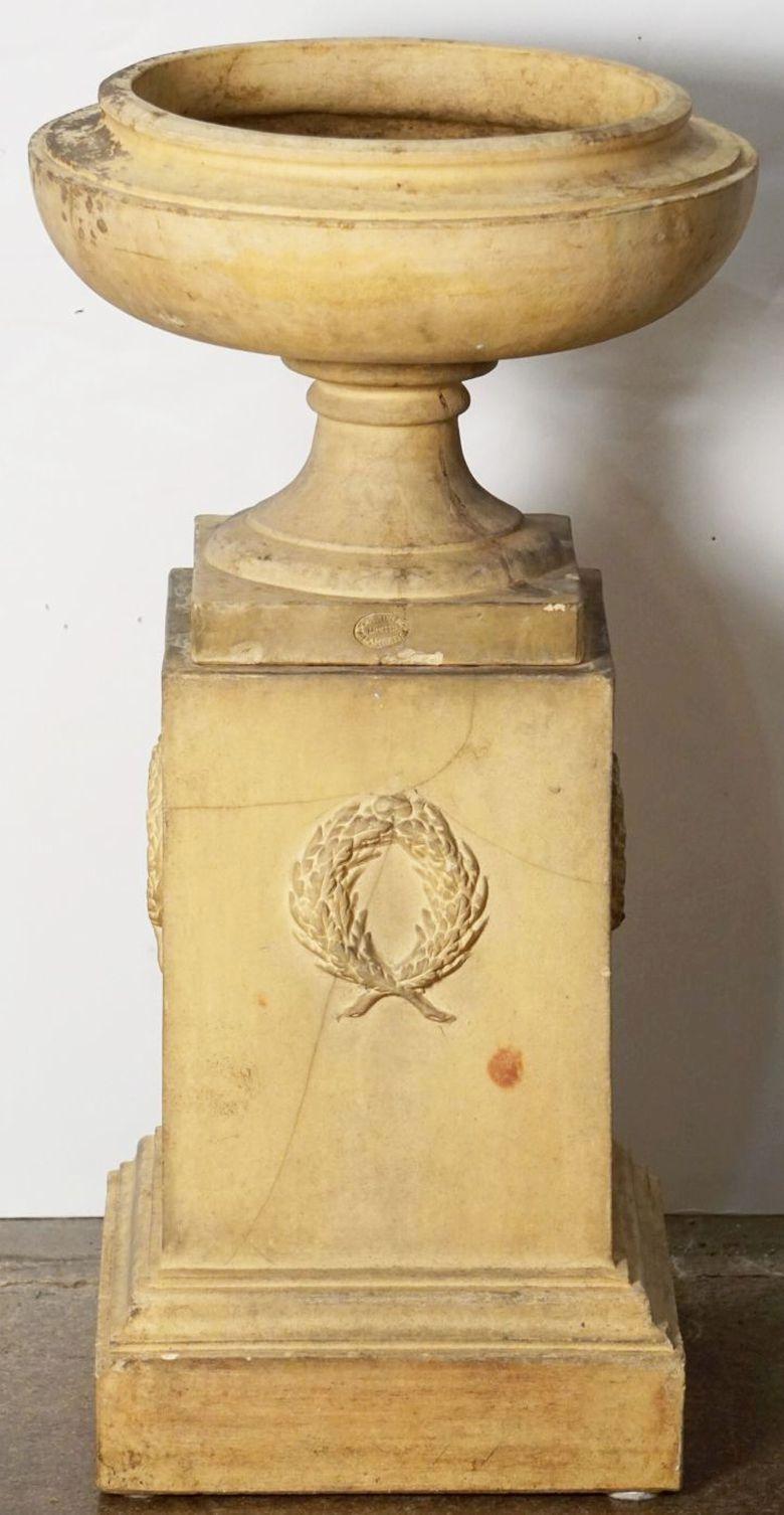 English Garden Planter Pot or Urn on Plinth of Terracotta by Doulton Lambeth 7